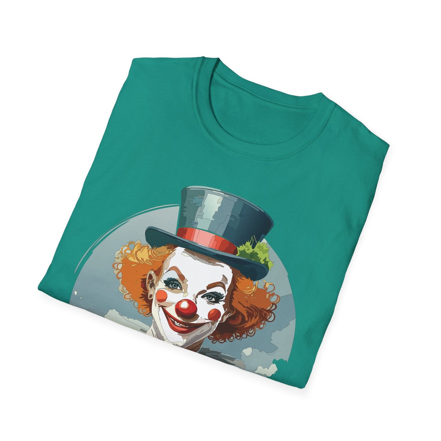 Unisex Clown Shirt Funny Man Circus Design Hundred Percent Ring Spun Cotton Gildan Softstyle Tee