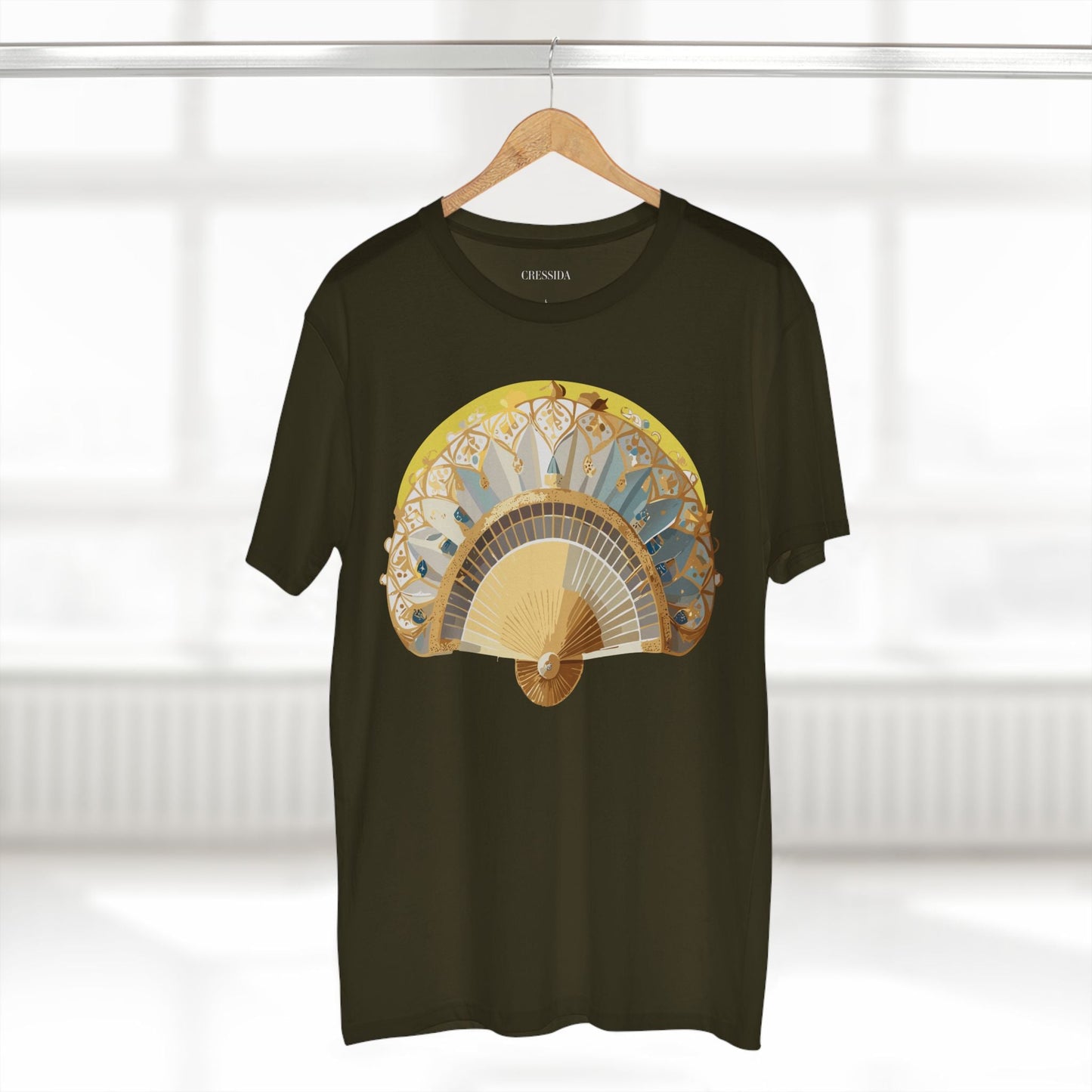 Antique Fan Graphic Design T-Shirt Unisex 100 Cotton Floral Carnival Artwork Tee 19