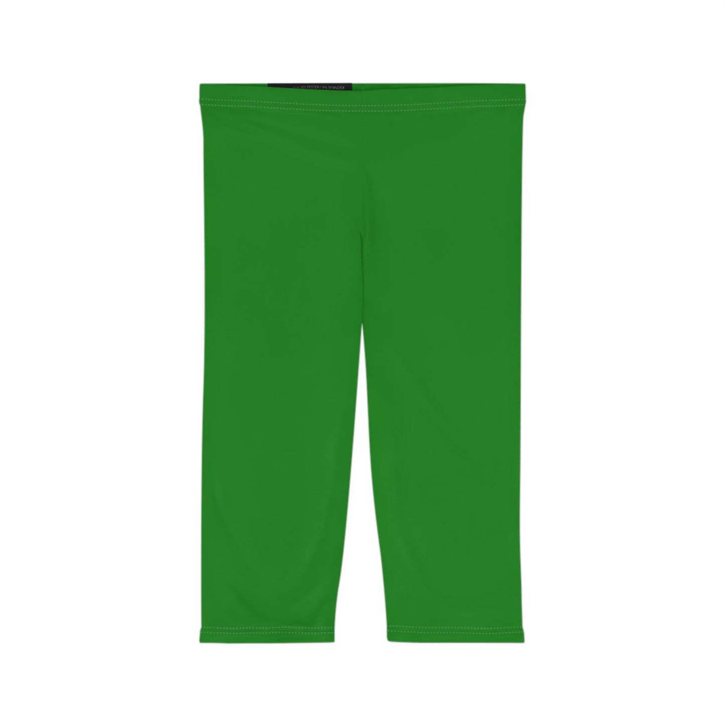 Forest Green Color Women's Brushed Suede Poly Span Casual Capri Leggings XS-2XL