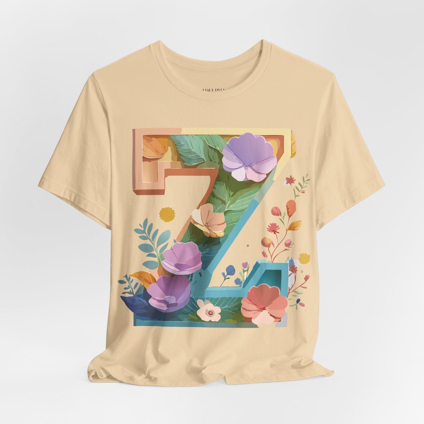 Unisex Letter Z Graphic Tee  Vintage Inspired Art Short Sleeve