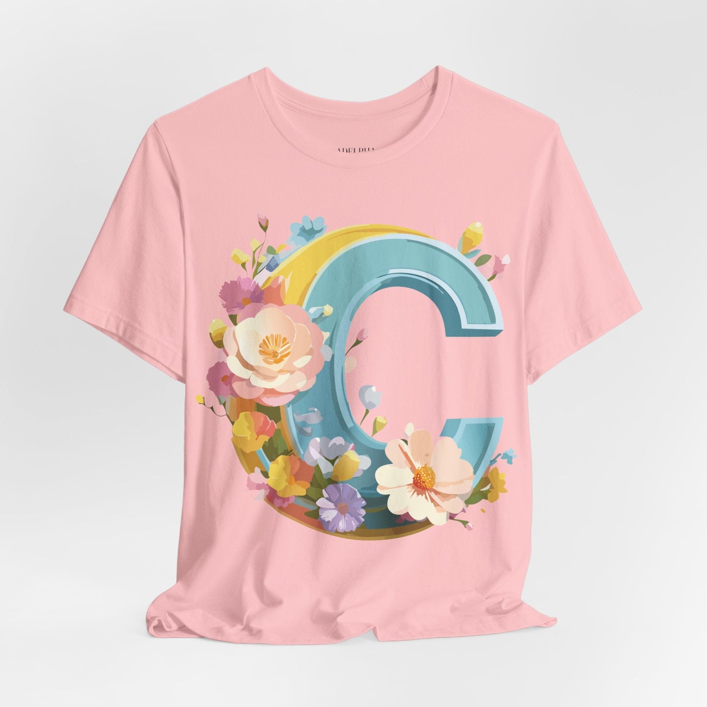 Letter C Shirt Graphic Tee Unisex Vintage Art Design Tee Adelpha Premium Short Sleeve