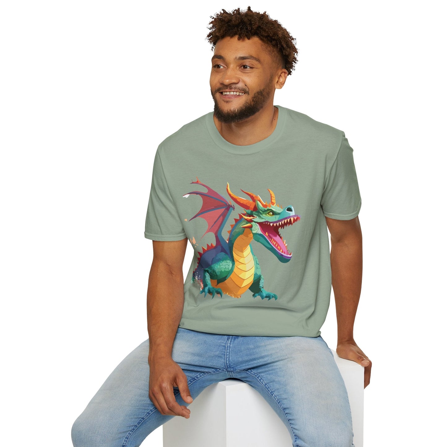 Dragon Graphic T Shirt Unisex Softstyle Cotton Tee Dragon Art Shirt For Men Women