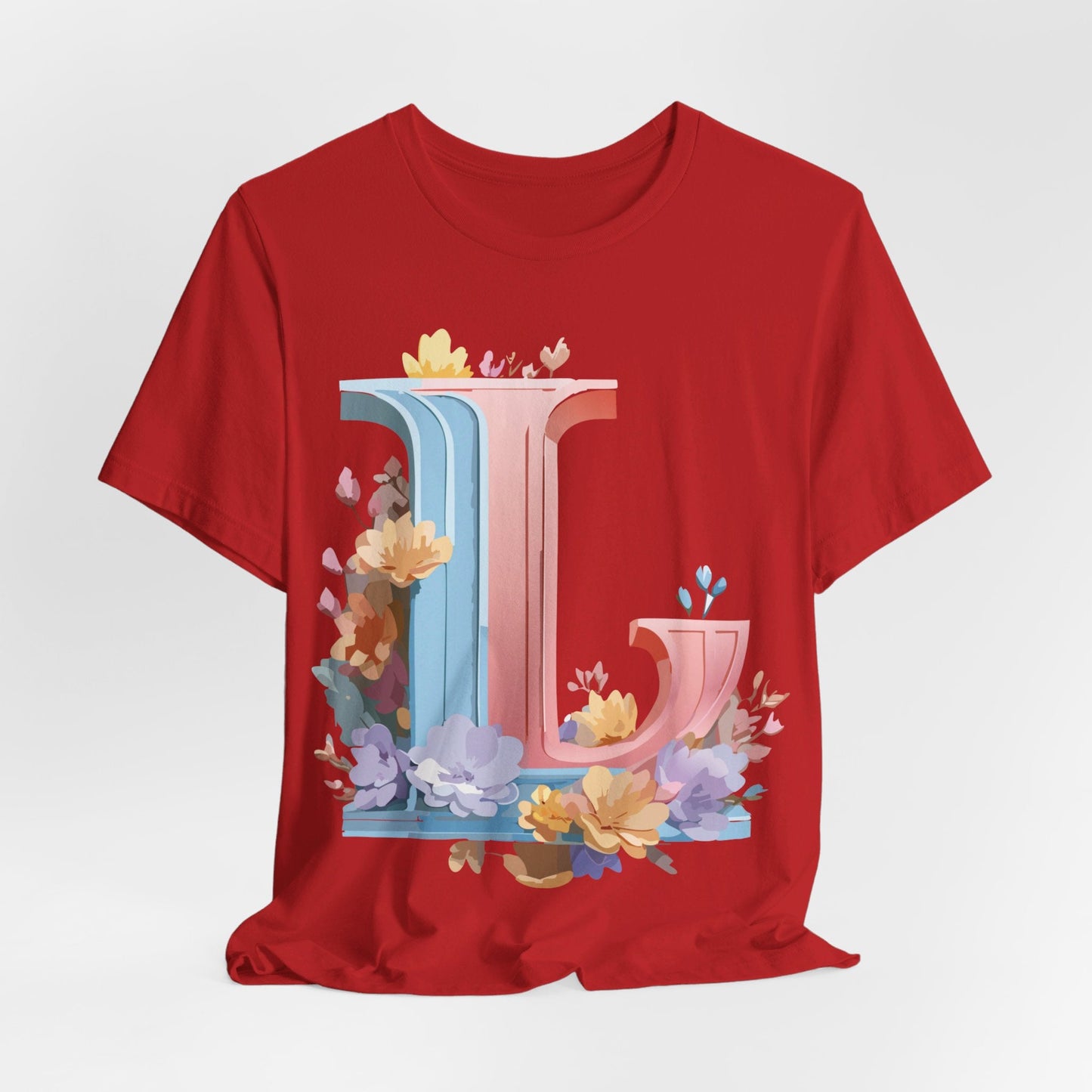 Letter L Shirt Graphic T Shirt Unisex Short Sleeve Vintage Inspired Artwork By Adelpha