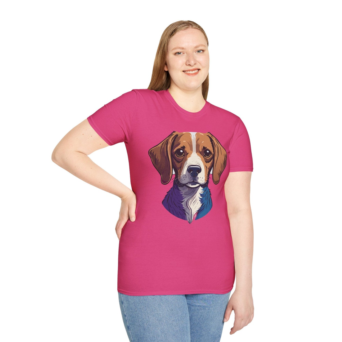 Dog Shirt Unisex Animal Print Tee Softstyle 100 Percent Cotton Gildan 64000