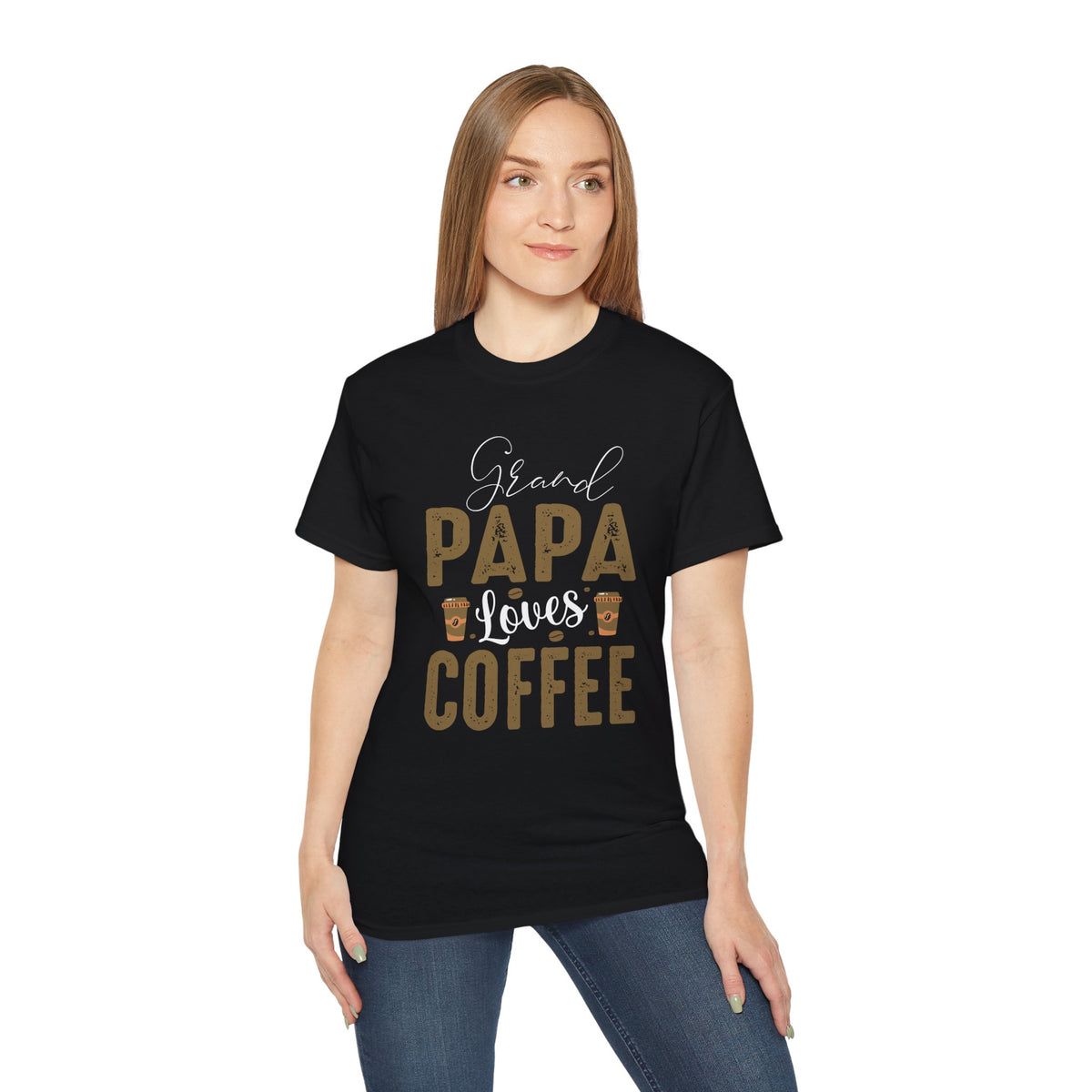 Grand Papa Loves Coffee T-Shirt | Papa Coffee Tee