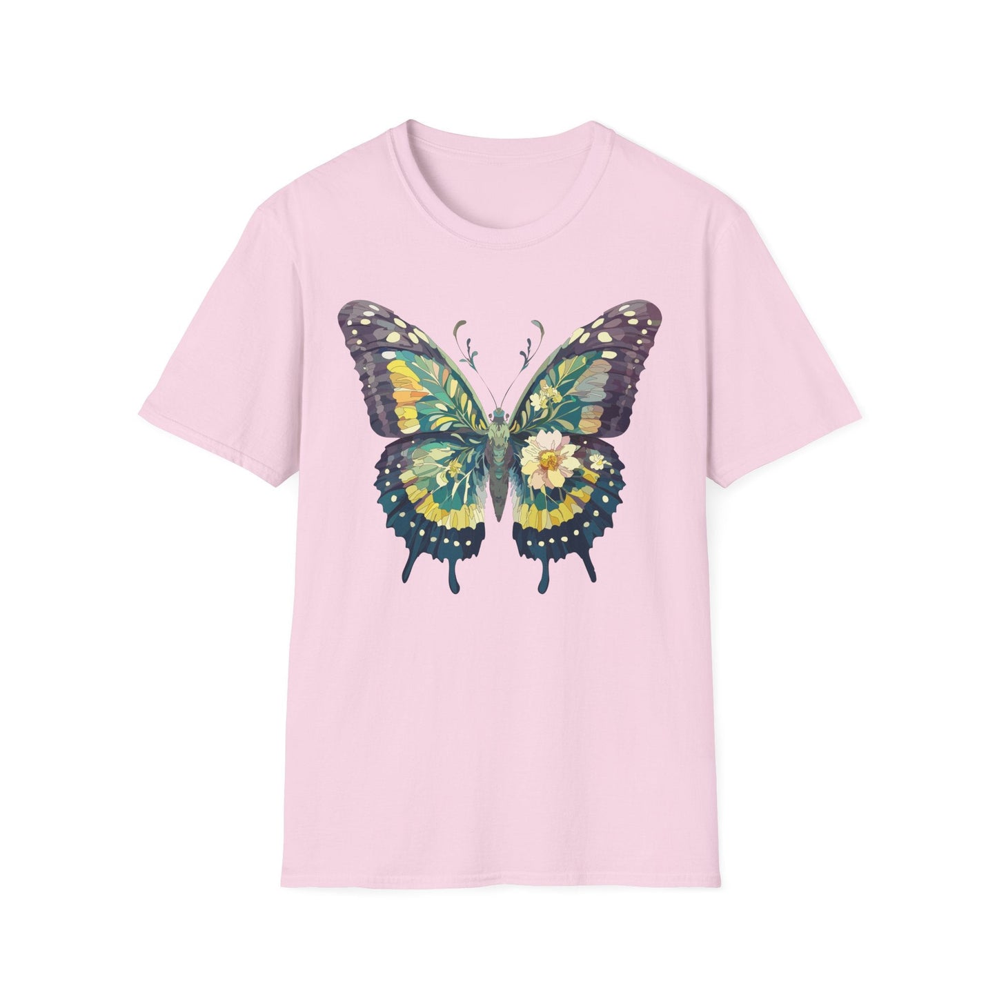 Butterfly Shirt Unisex Monarch Print T Shirt Gildan Softstyle 64000 Lightweight Tee