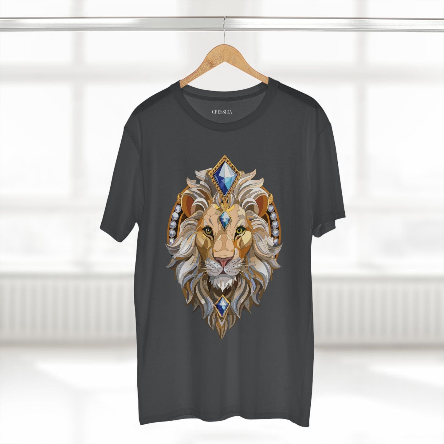 Lion Graphic Unisex 100 Cotton Tee With Unique Animal Golden Medallion Art Design 9