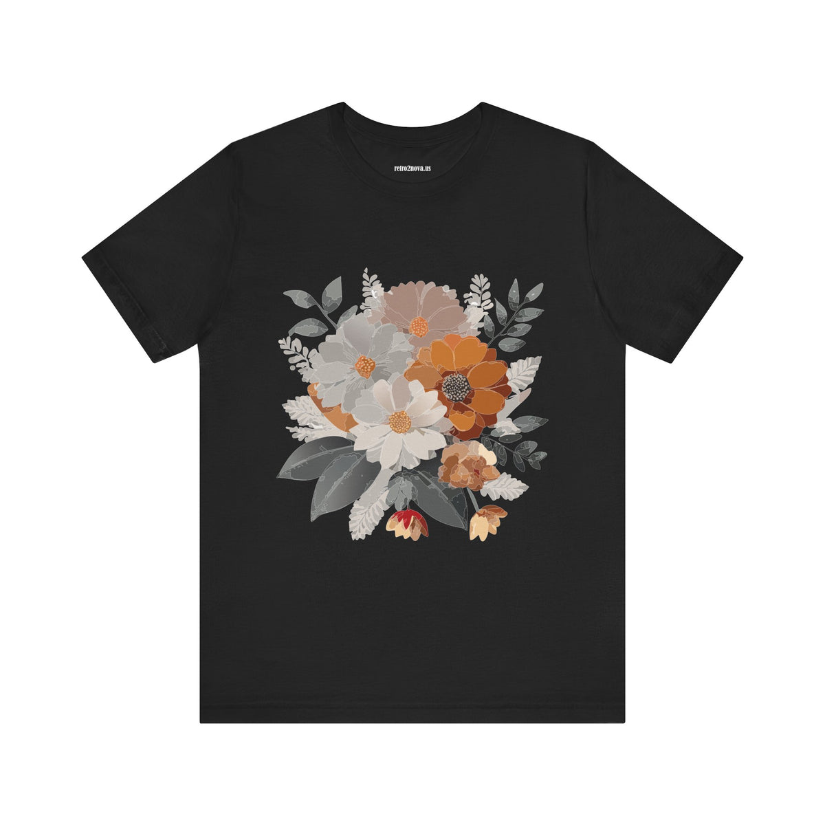 Floral Graphic Unisex Cotton Bella+Canvas Tee with Flowers Design ab12