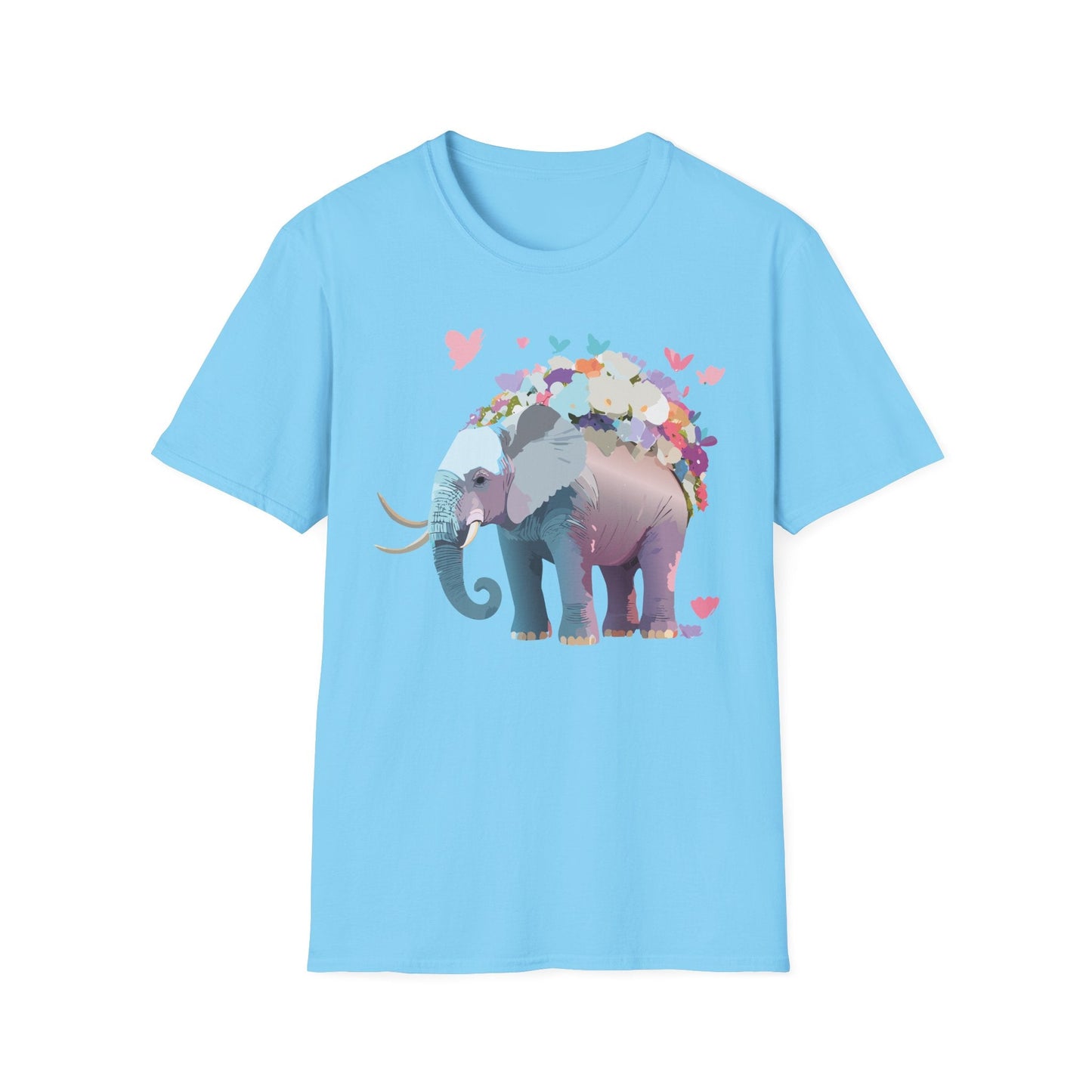 Elephant Graphic T Shirt Unisex Cotton Softstyle Tee Gildan 64000 Elephant Design For Animal Lovers