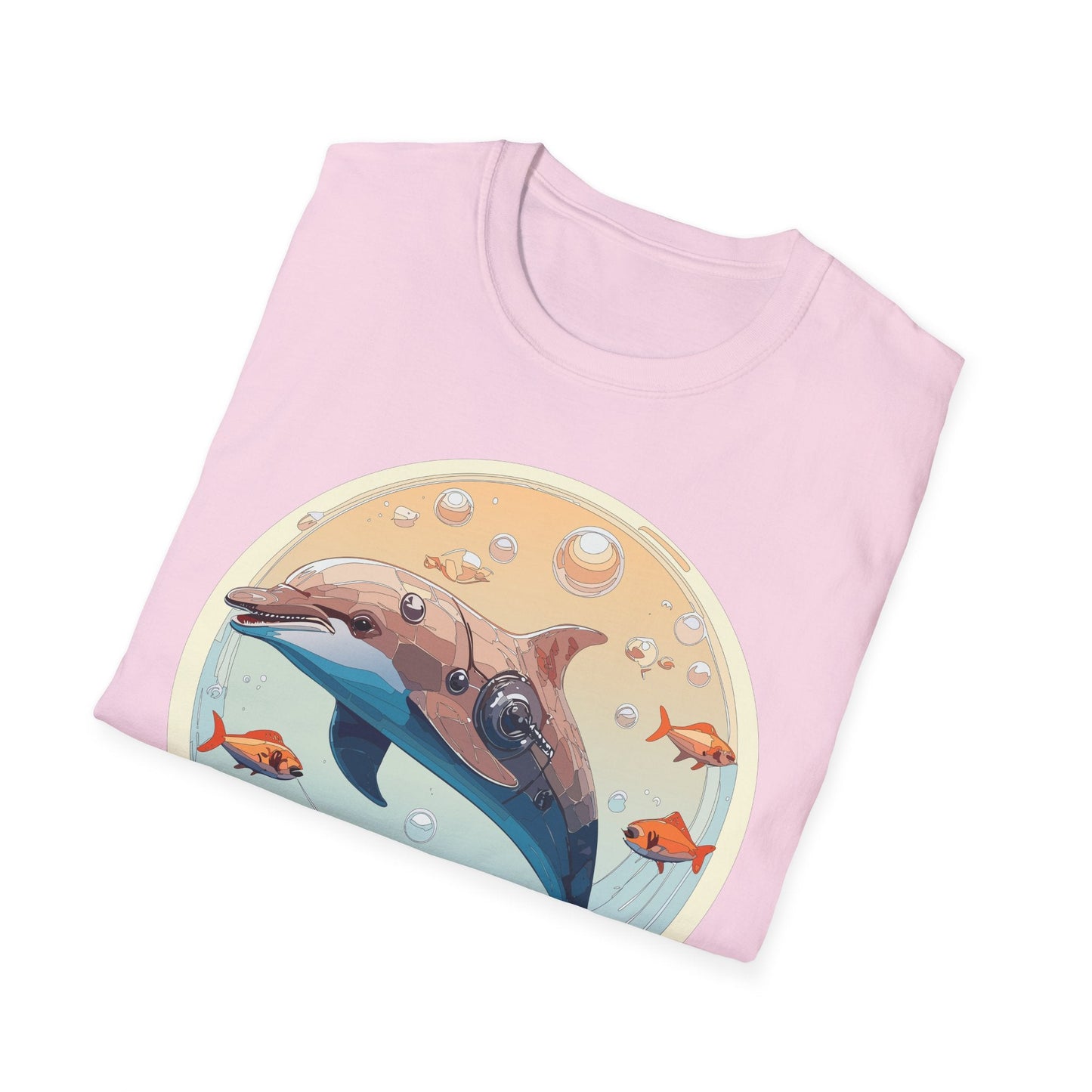 Dolphin Shirt Unisex Softstyle Tee 100 Percent Ring Spun Cotton Breathable Gildan 64000