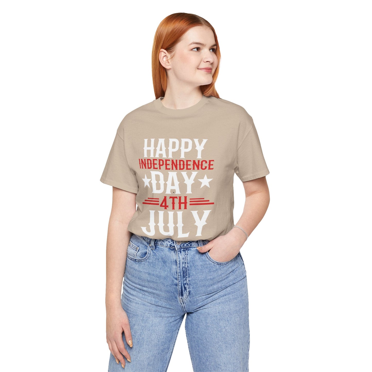 Happy Independence Day Graphic Unisex Cotton T-Shirt 016