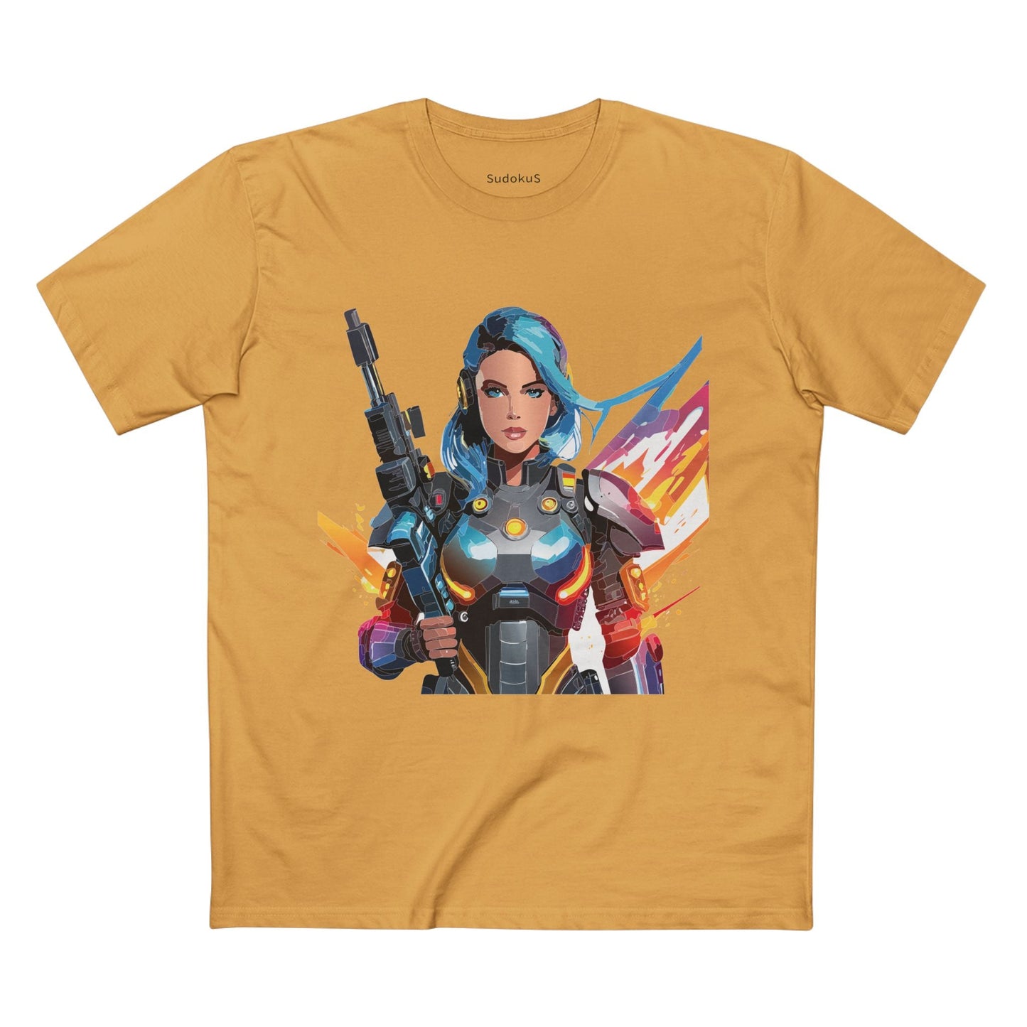 Army-woman Graphic Unisex 100 Cotton Staple Tee 7