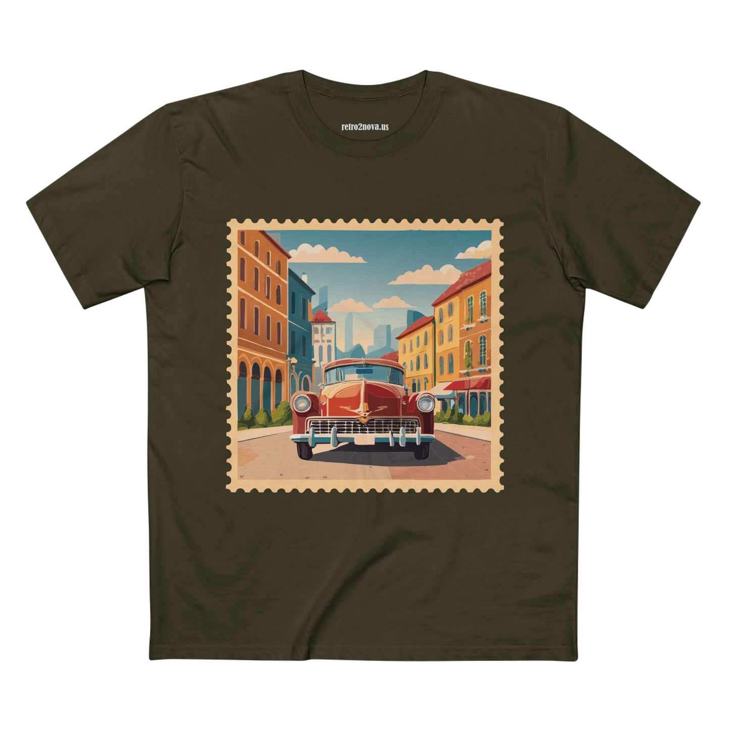 Postage Stamp Shirt Unisex Tee Original Art By Retro2Nova Premium Cotton Staple Tee