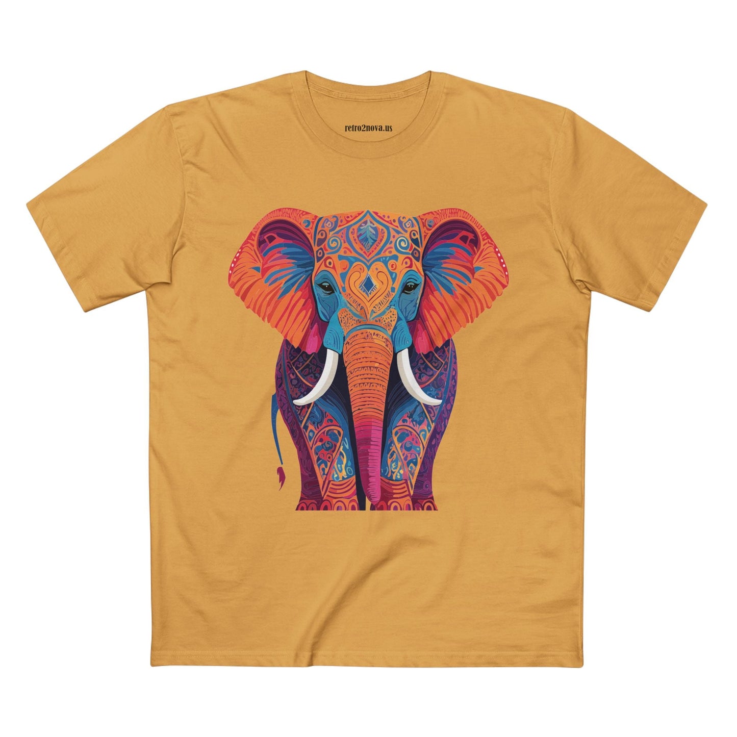 Unisex Elephant Shirt Premium Cotton Tee With Original Art Design By Retro2Nova Soft Breathable Everyday Comfort