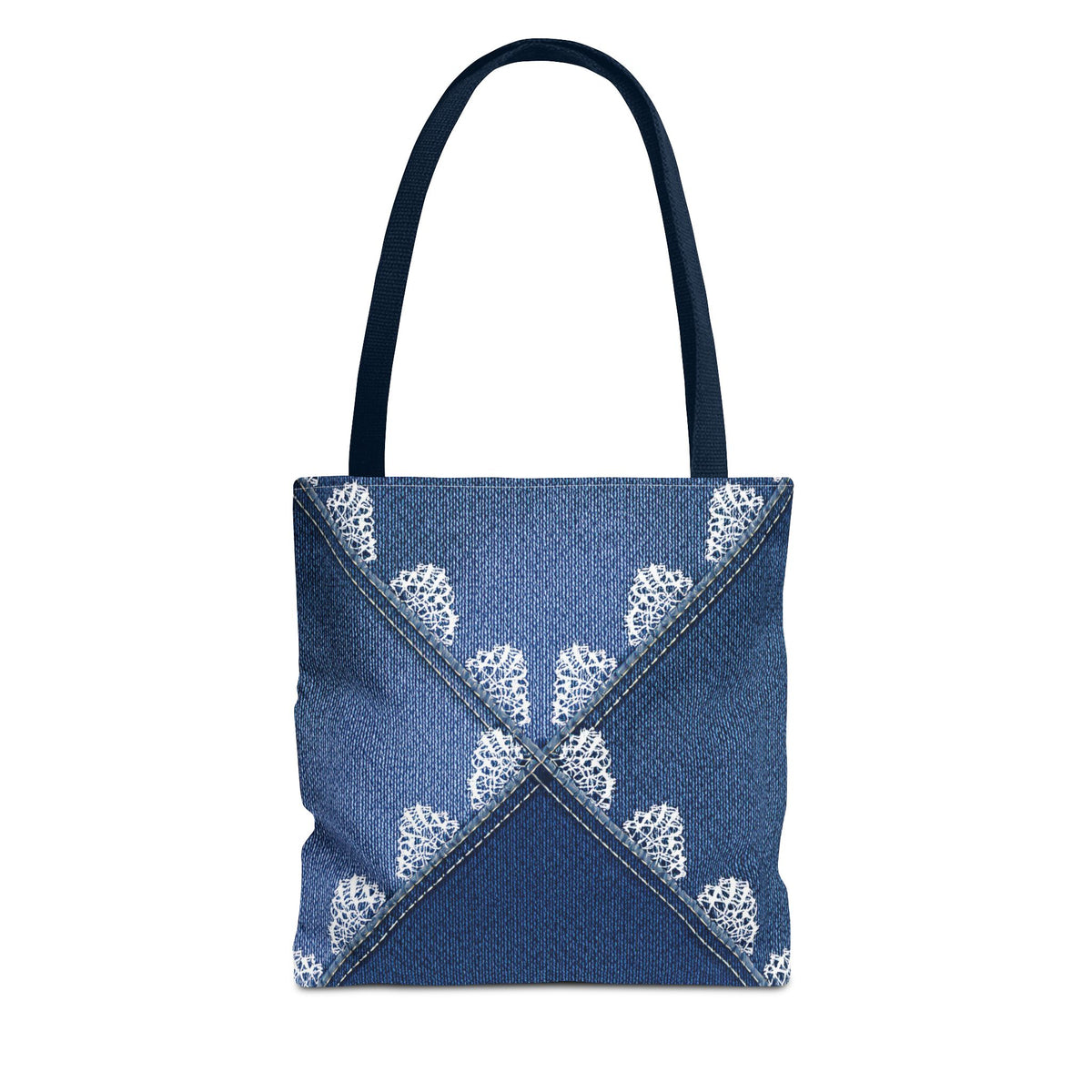 Denim Fabric Imitation Print Unisex Canvas Bag Poly Spun 3 Sizes Tote Bag 110