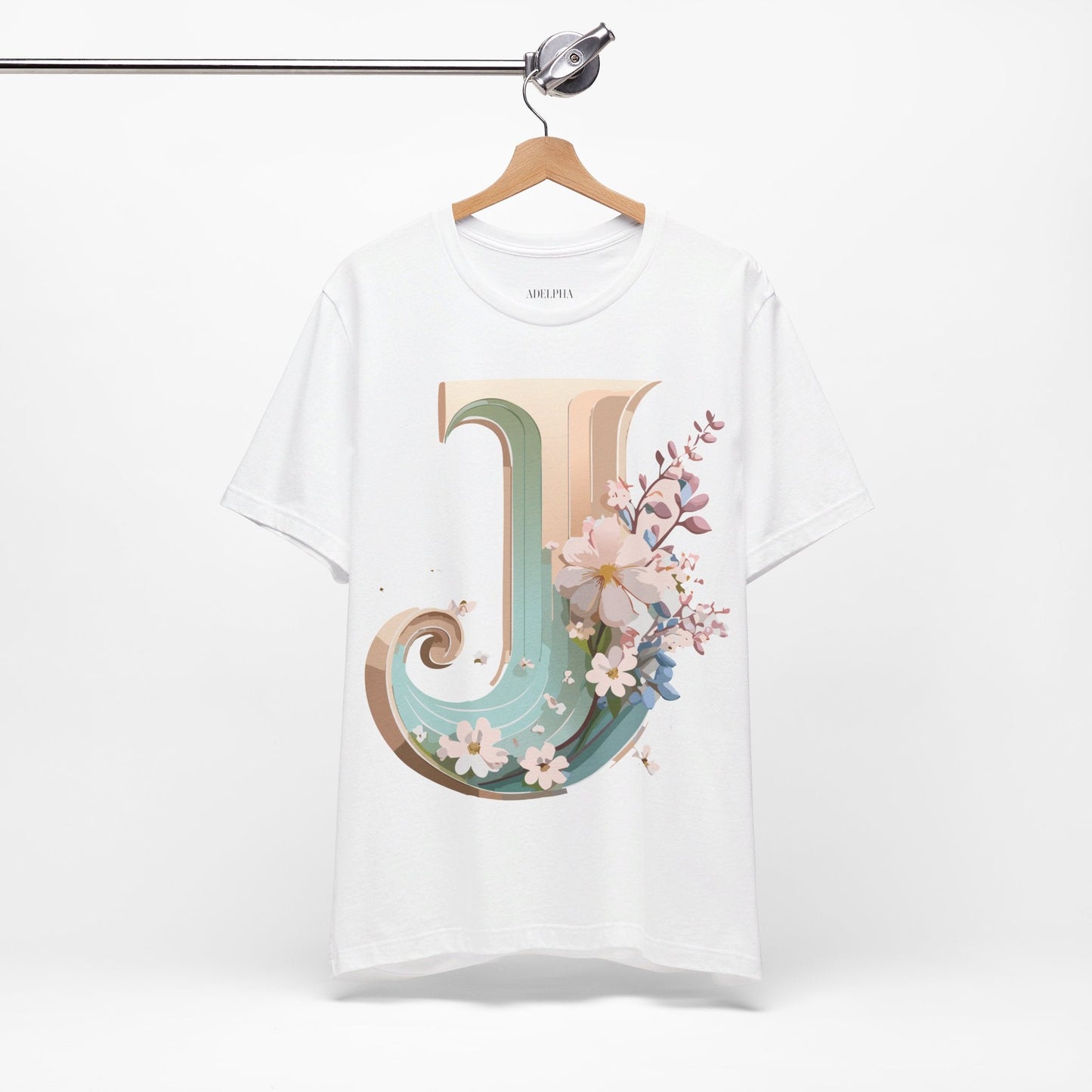 Adelpha Letter J Graphic Tee Unisex Jersey Short Sleeve Vintage Inspired Art Design Shirt
