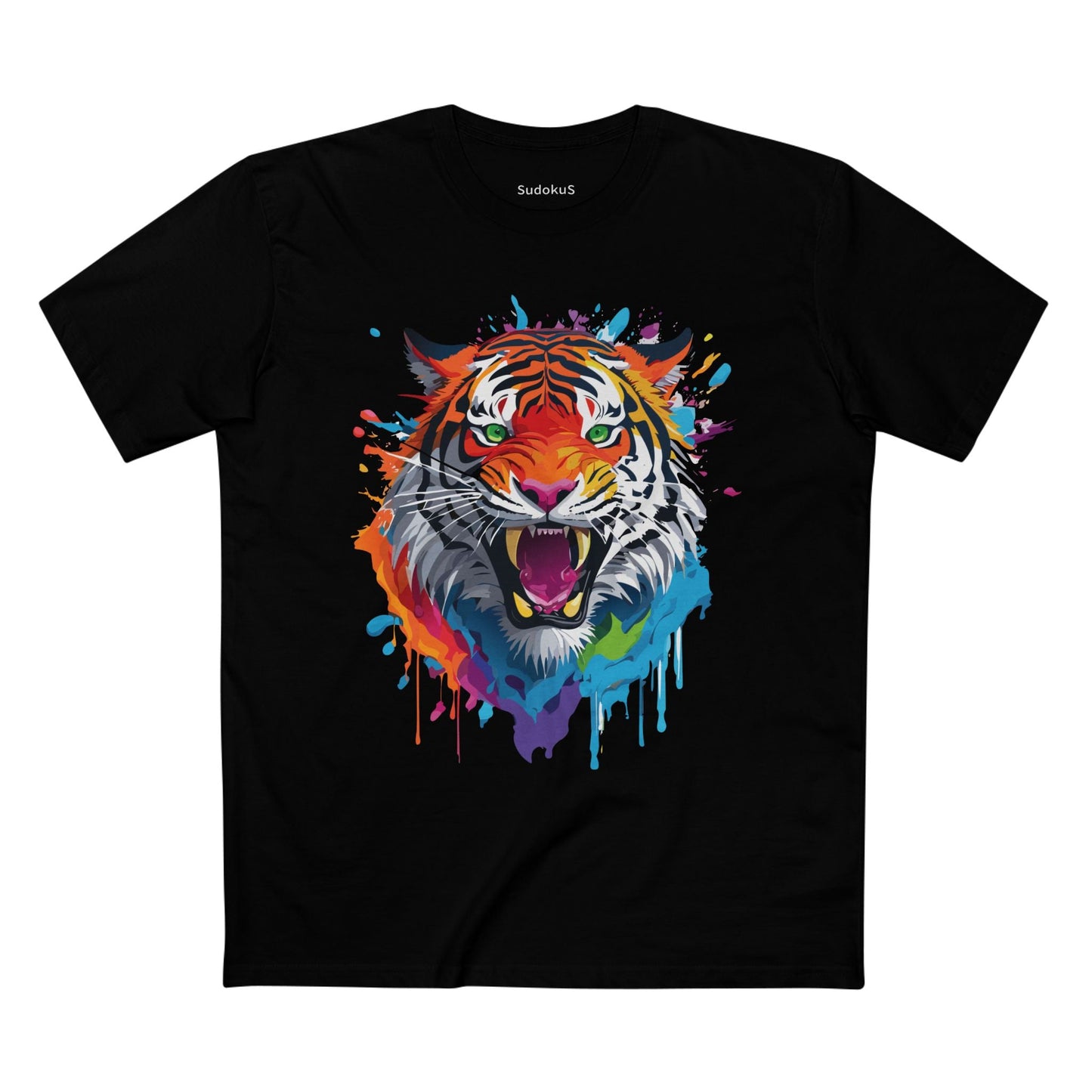 Tiger Graphic Unisex 100 Cotton Staple Tee with Animal Design Artwork 32