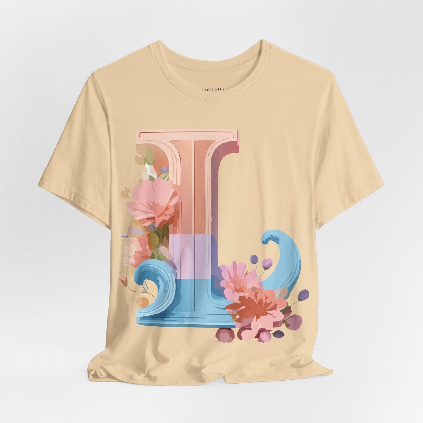 Letter L Shirt Unisex Graphic Tee Vintage Inspired Artwork By Adelpha For Everyday Style