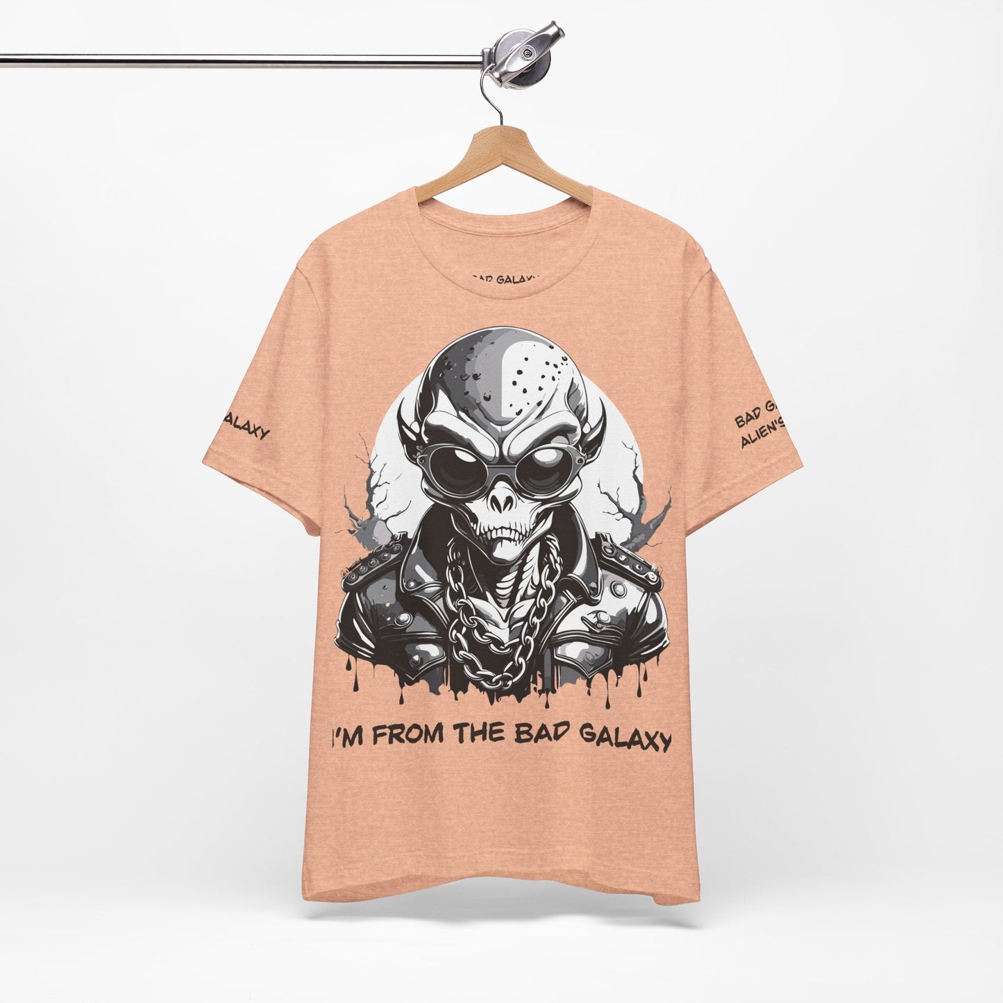 Tee Shirt With Alien From Bad Galaxy Made To Order One Hundred Percent Cotton Eco Inks Free Shipping