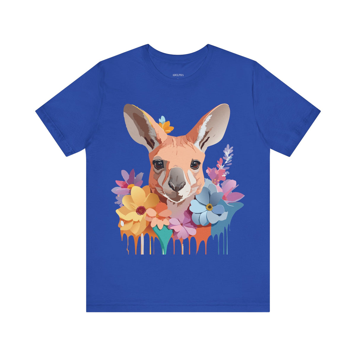 Kangaroo Graphic Unisex Cotton Bella+Canvas Tee with Art Animal Design e39