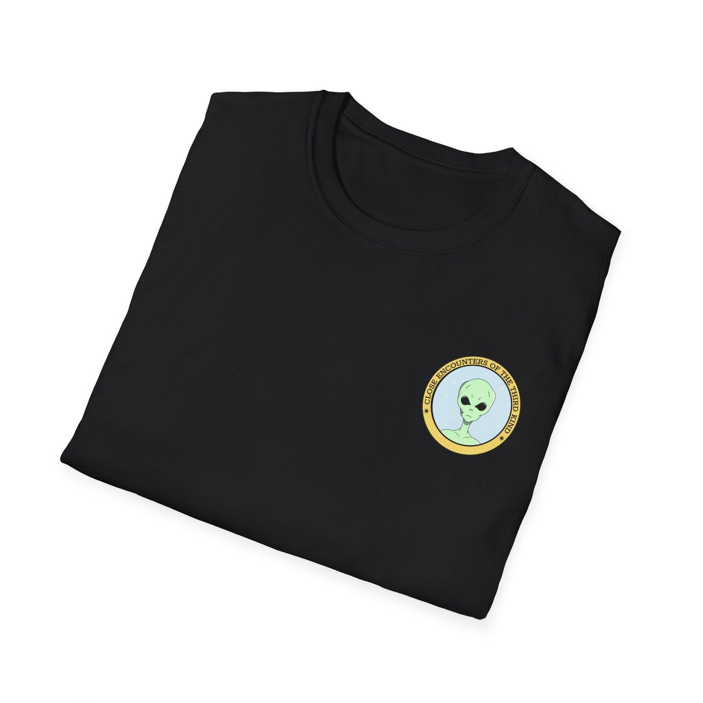 Alien Badge TShirt  Small Chest Logo I Believe Retro Space Tee