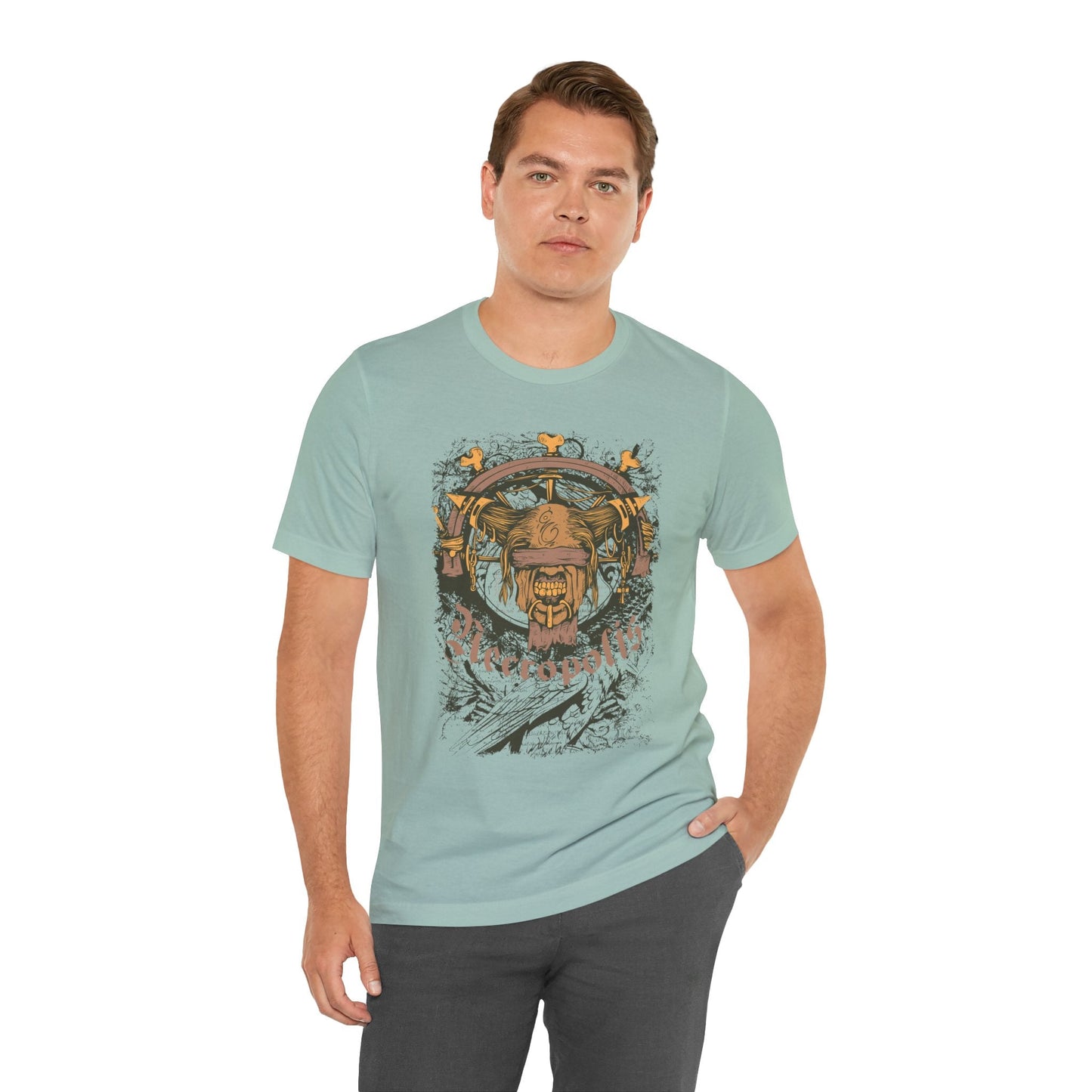 Skull Nordic Warrior Graphic Unisex Cotton T-Shirt r12