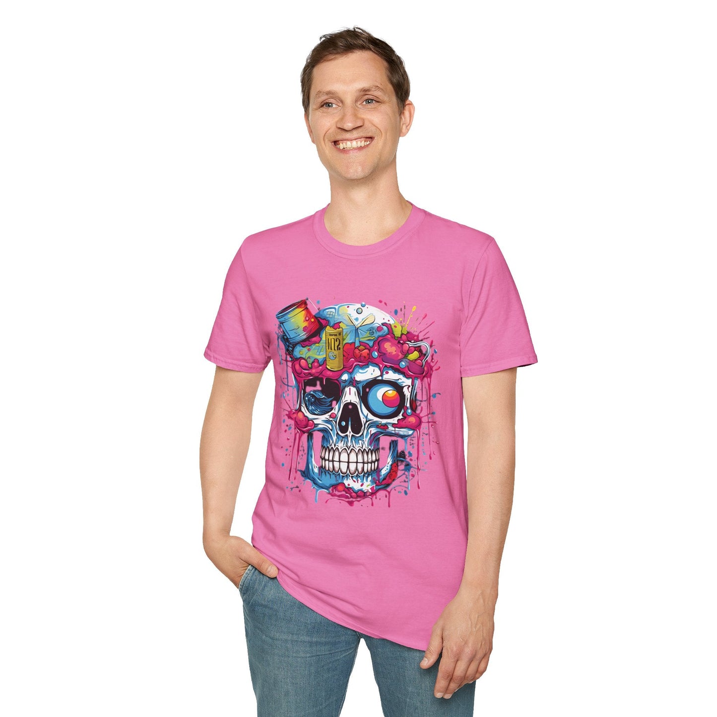 Skull Graphic Tee Shirt Unisex Skeleton Shirt Softstyle Cotton Comfort Everyday Wear Durable