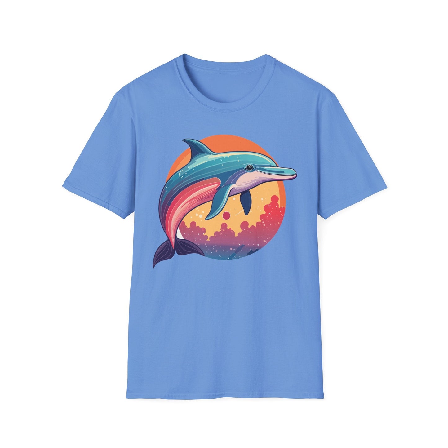 Dolphin Shirt For Unisex Adults Gildan Softstyle 64000 Ring Spun Cotton Tee Fish Tee