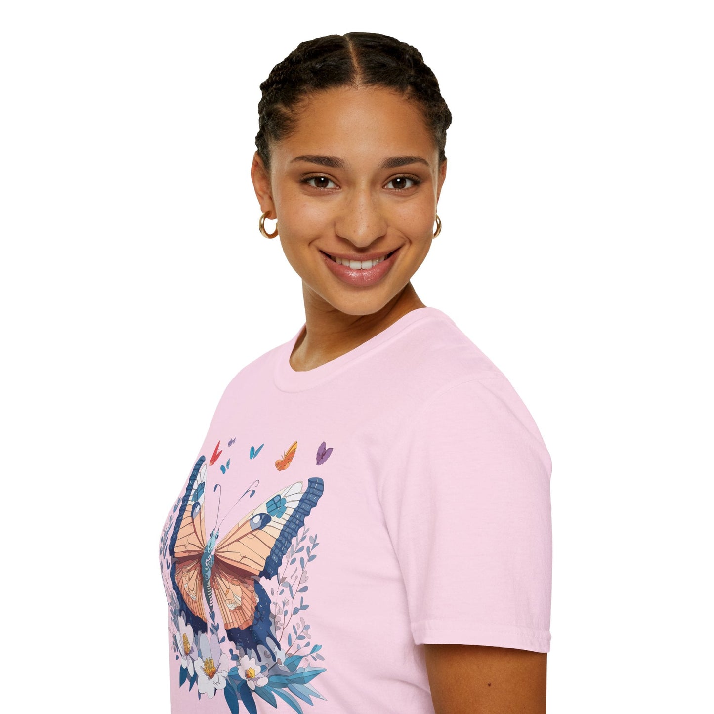 Unisex Butterfly Shirt Monarch Design Gildan Softstyle 64000 Short Sleeve Tee For Men And Women