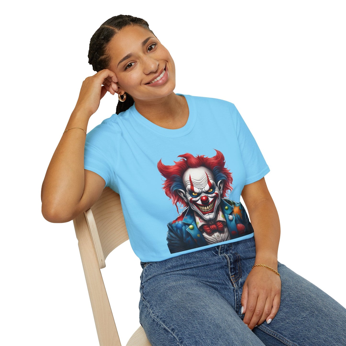 Unisex Clown Shirt With Funny Man Circus Print Tee Gildan Softstyle 64000 Classic Comfort Wear