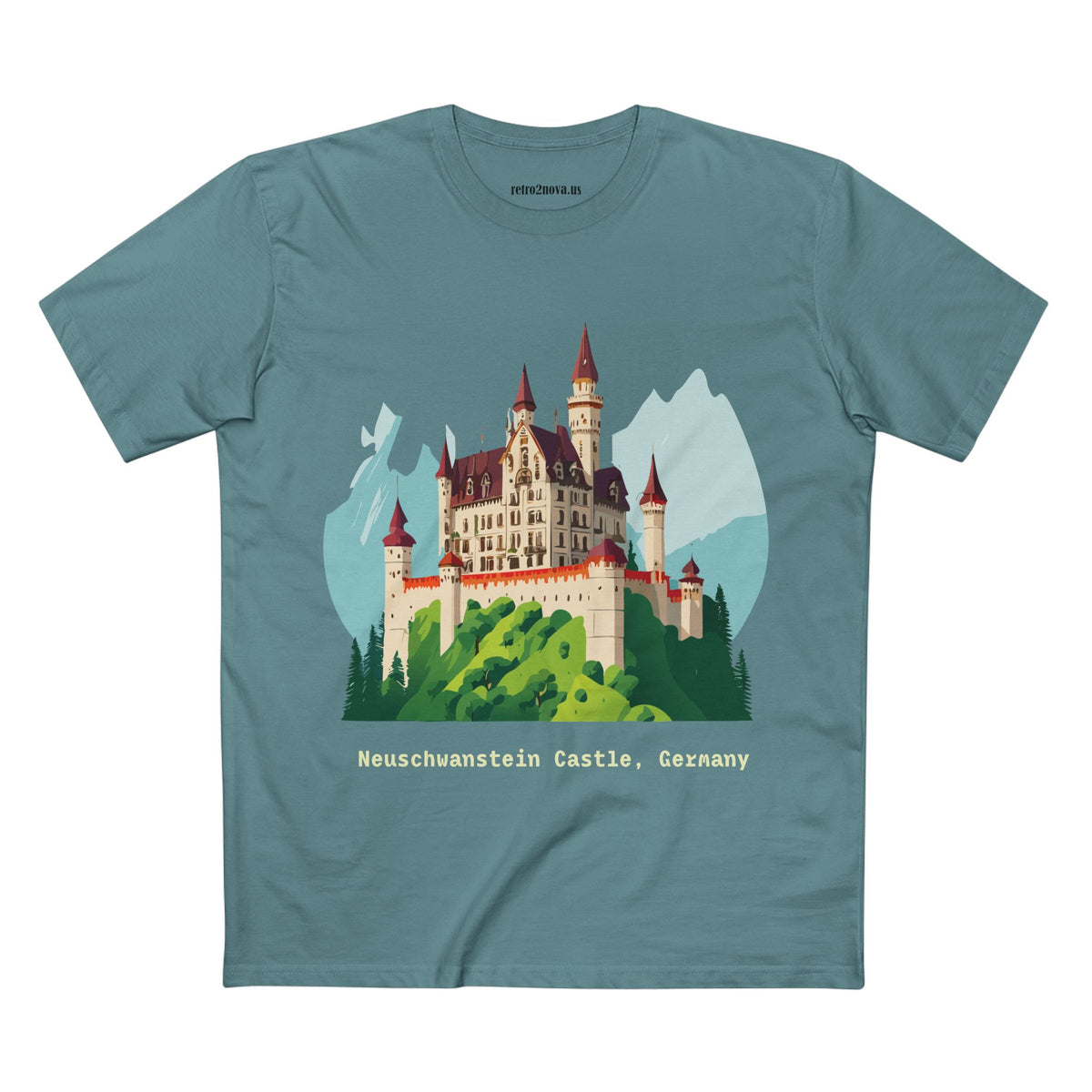 Neuschwanstein Castle Illustration T-Shirt | Germany Travel Souvenir