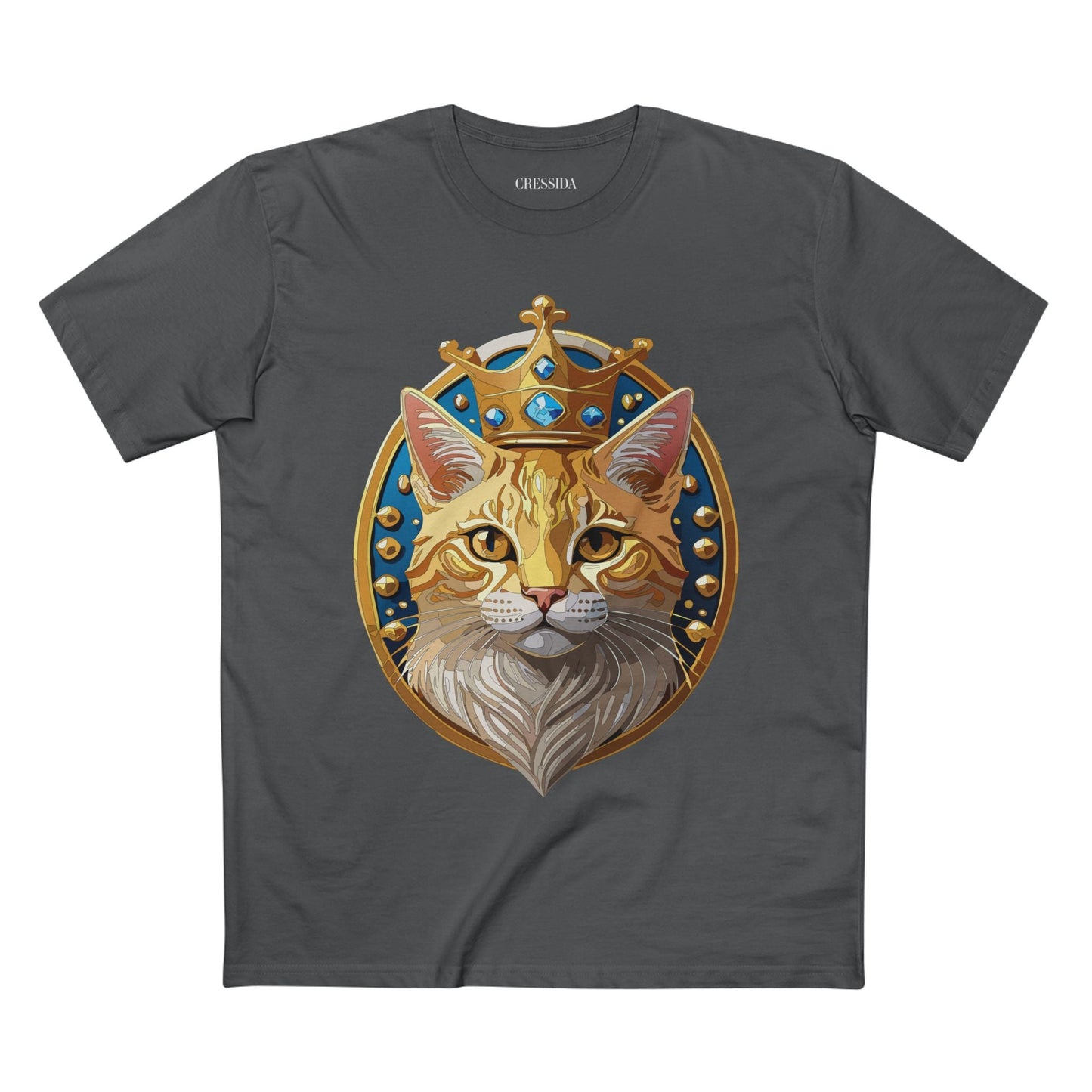 Cat Graphic Unisex 100 Cotton Tee With Unique Animal Golden Medallion Art Design 15