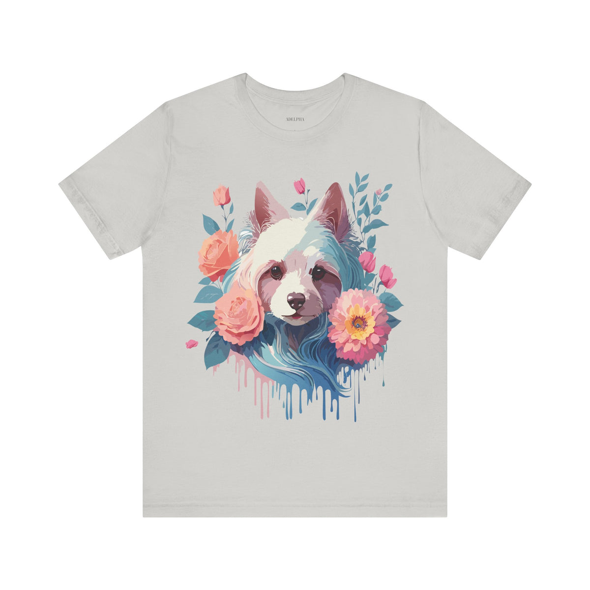 Dog Graphic Unisex Cotton Bella+Canvas Tee with Art Animal Design d06