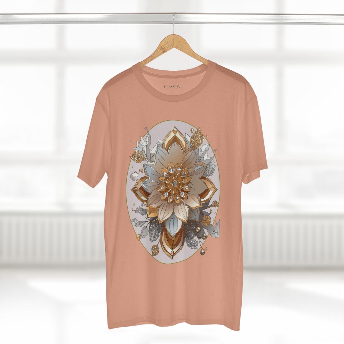 Floral Graphic T-Shirt Unisex 100 Cotton Art Design with Antique Flowers Tee 25