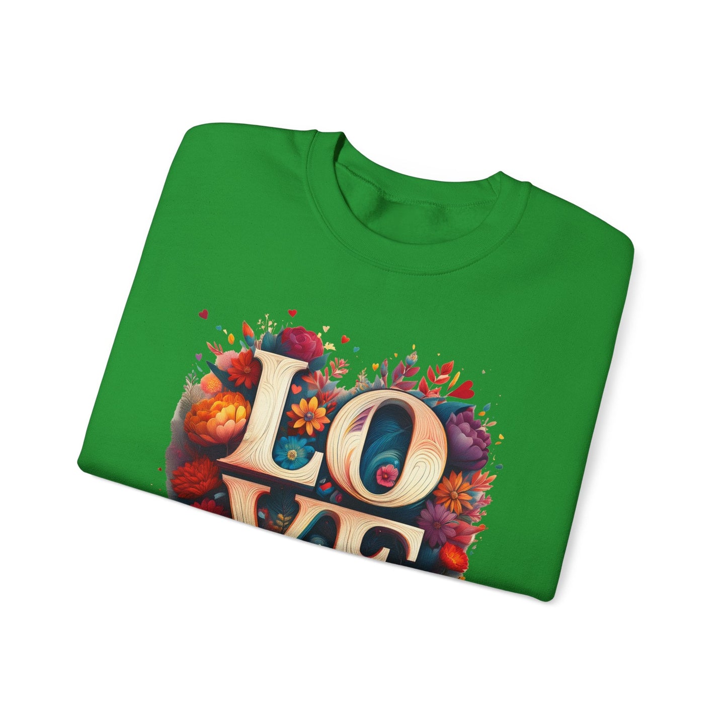 Floral Love Sweatshirt Unisex Valentines Day Gift Love Flower Crewneck Sweatshirt