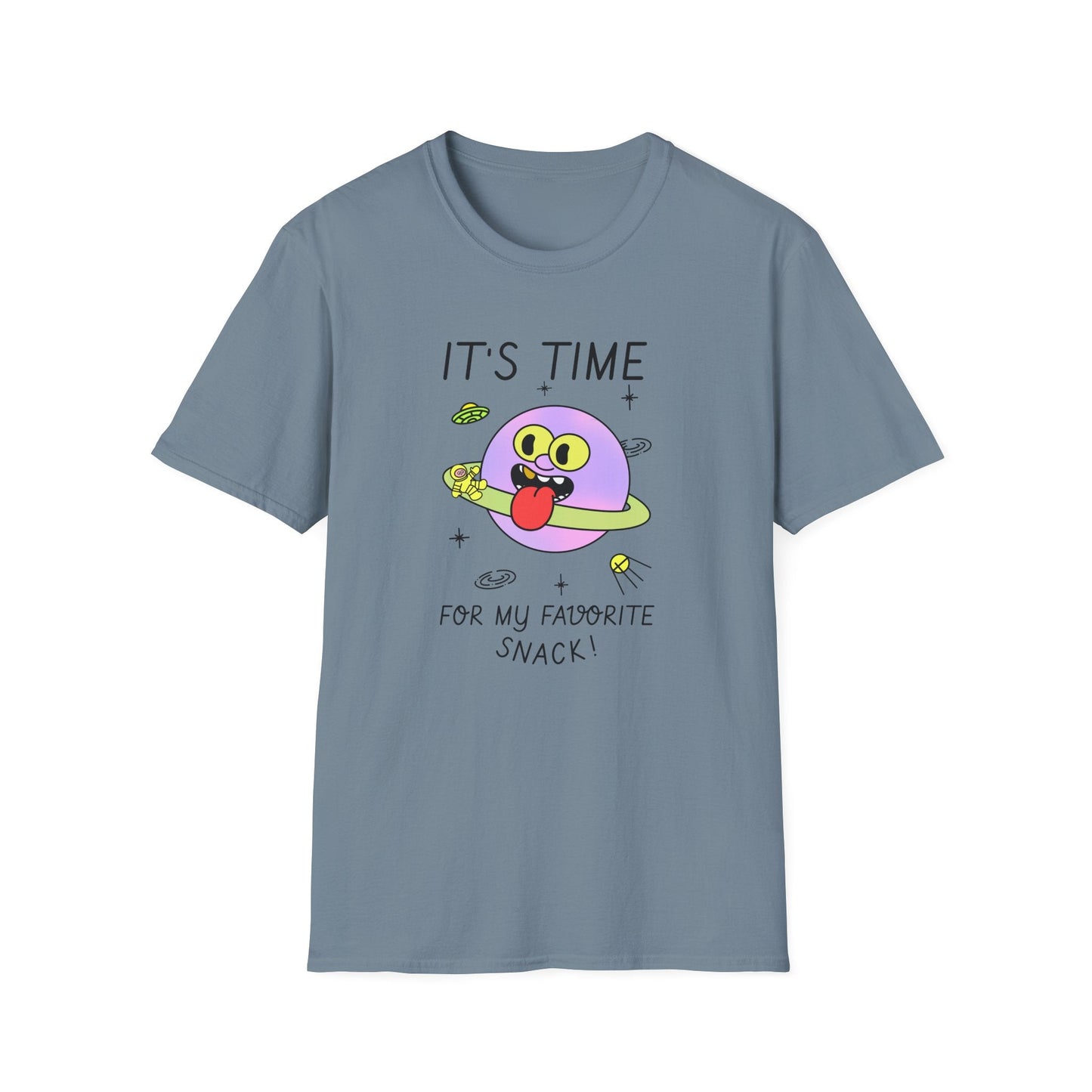 Snack Time Alien TShirt Time For My Favorite Snack Unisex Cotton Cute Space Graphic Tee