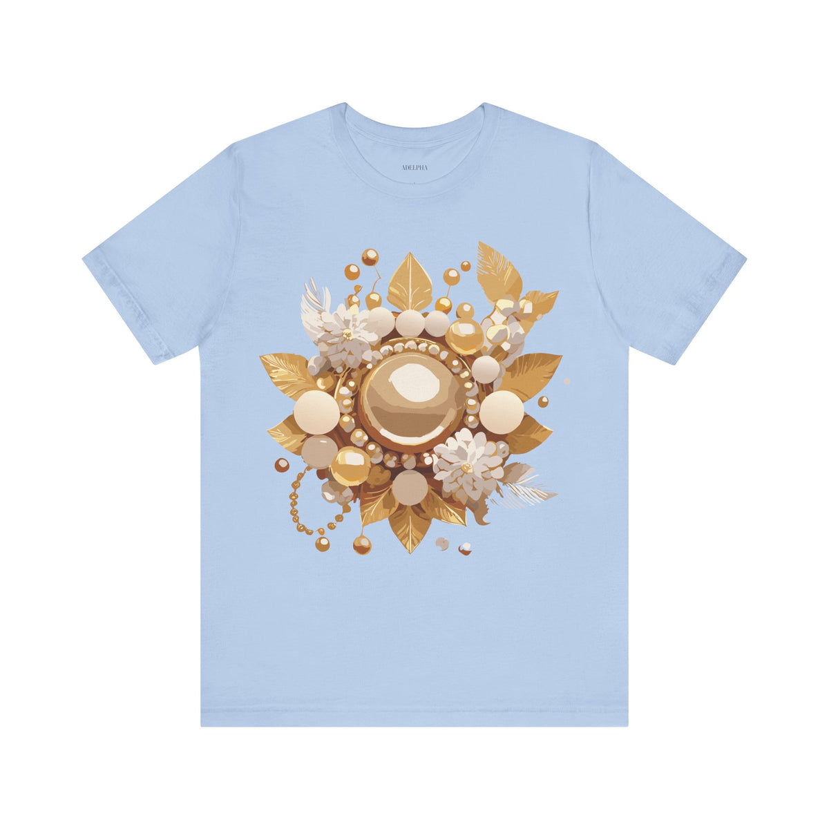 Jewelry Graphic Unisex Cotton Bella+Canvas Tee with Gemstones Art Design m32