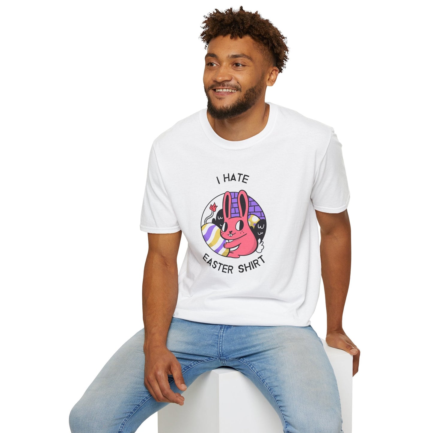 Funny Easter T Shirt Unisex Gildan Softstyle 64000 Easter Design Tee With Signature Print