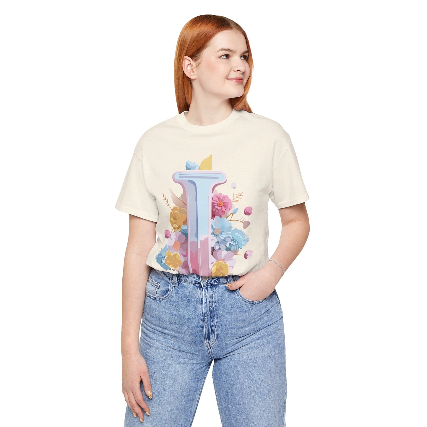 Letter I Shirt Graphic Tee Unisex Vintage Inspired Adelpha Artwork Premium Short Sleeve Tee