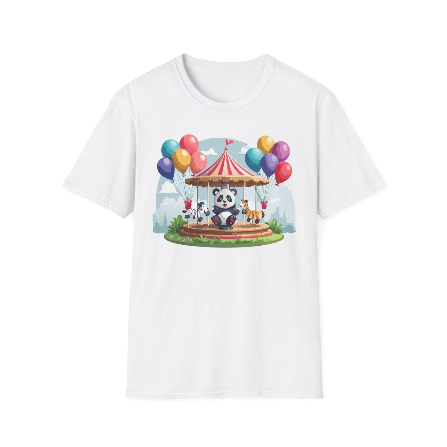 Unisex Panda Shirt Panda Tee Animal Print T Shirt Softstyle 64000 Gildan 100 Percent Ring Spun Cotton