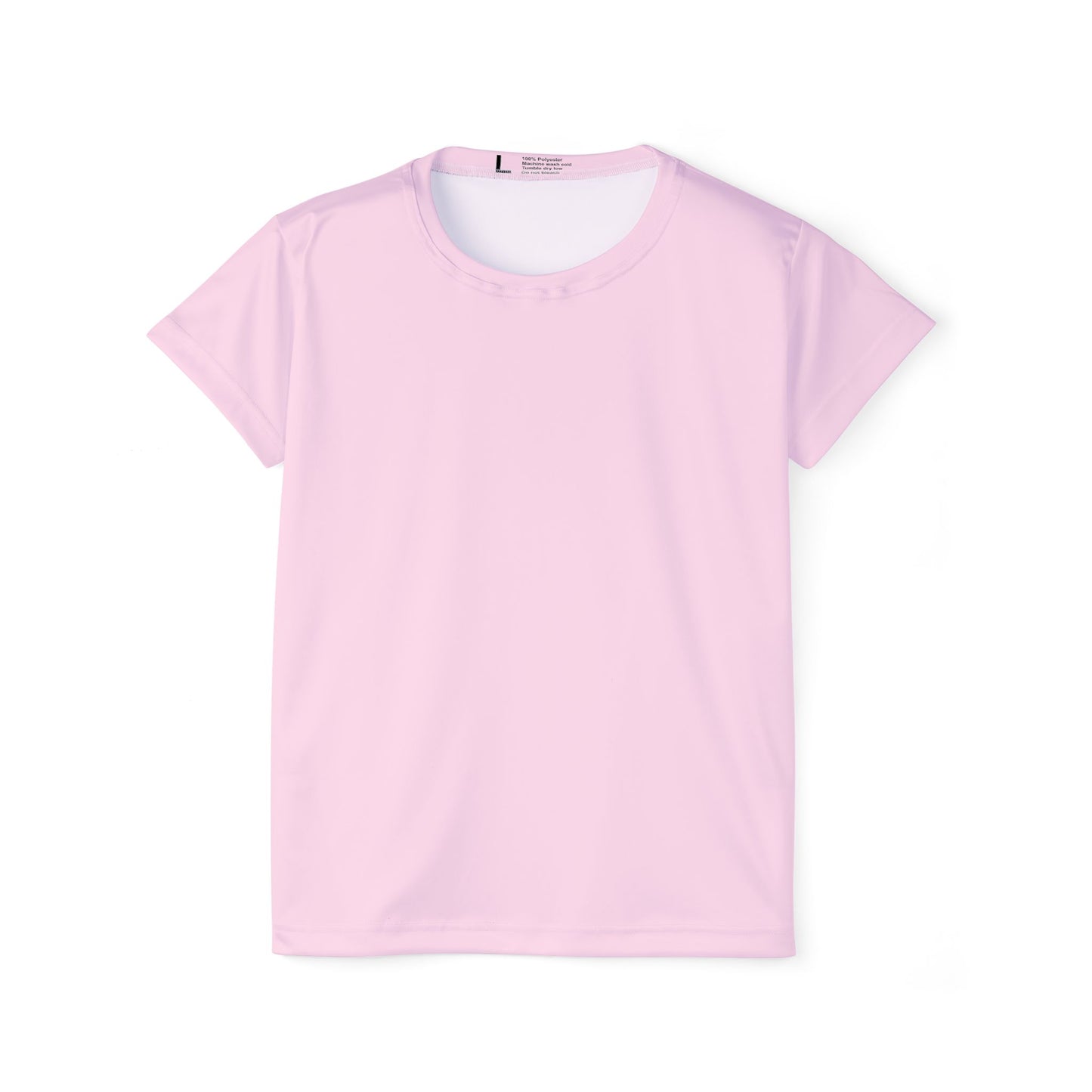 Petal Frost Pink Women's Sports Jersey Short Sleeves 100% Poly Solid Ligh Pink Color Print Athletic Tee
