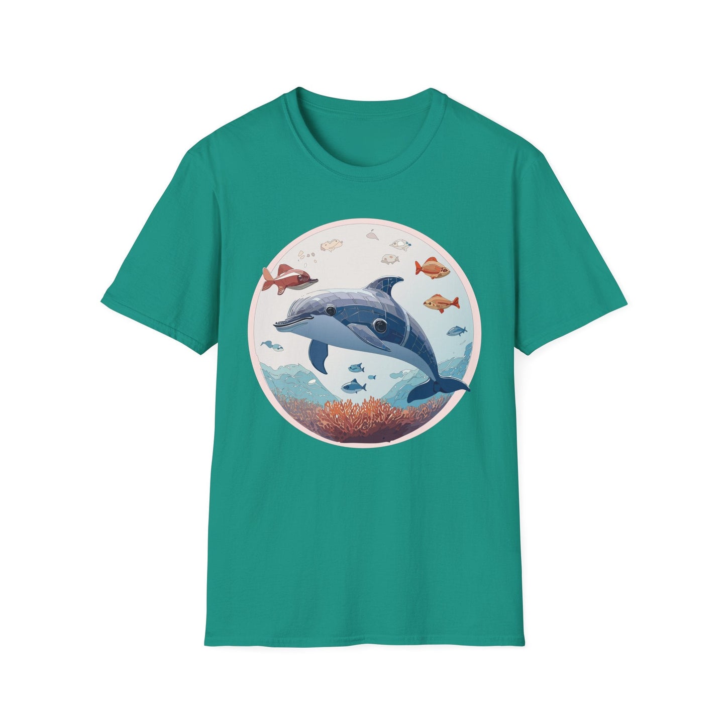 Dolphin Shirt Unisex Softstyle Tee One Hundred Percent Ring Spun Cotton Lightweight Comfort