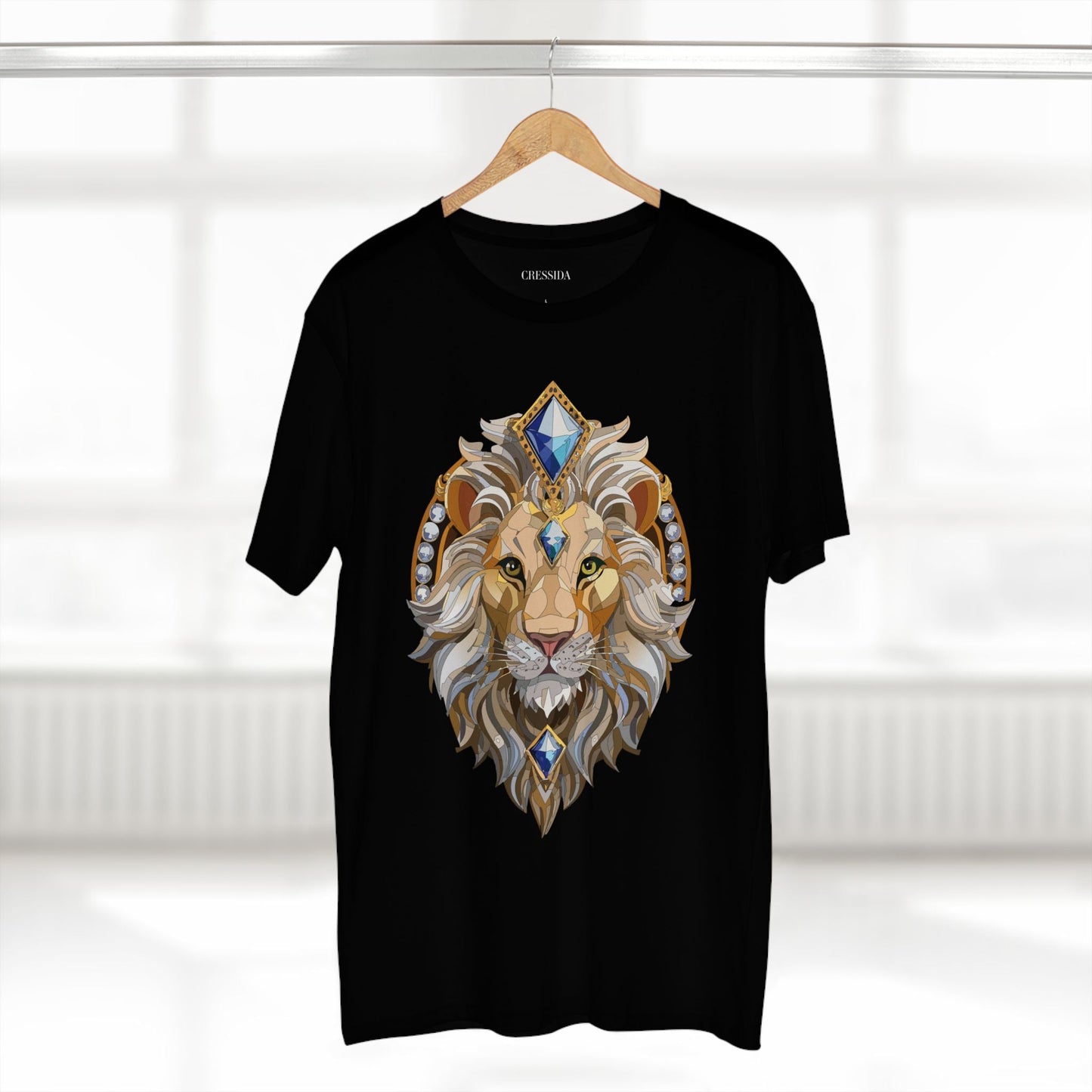 Lion Graphic Unisex 100 Cotton Tee With Unique Animal Golden Medallion Art Design 9