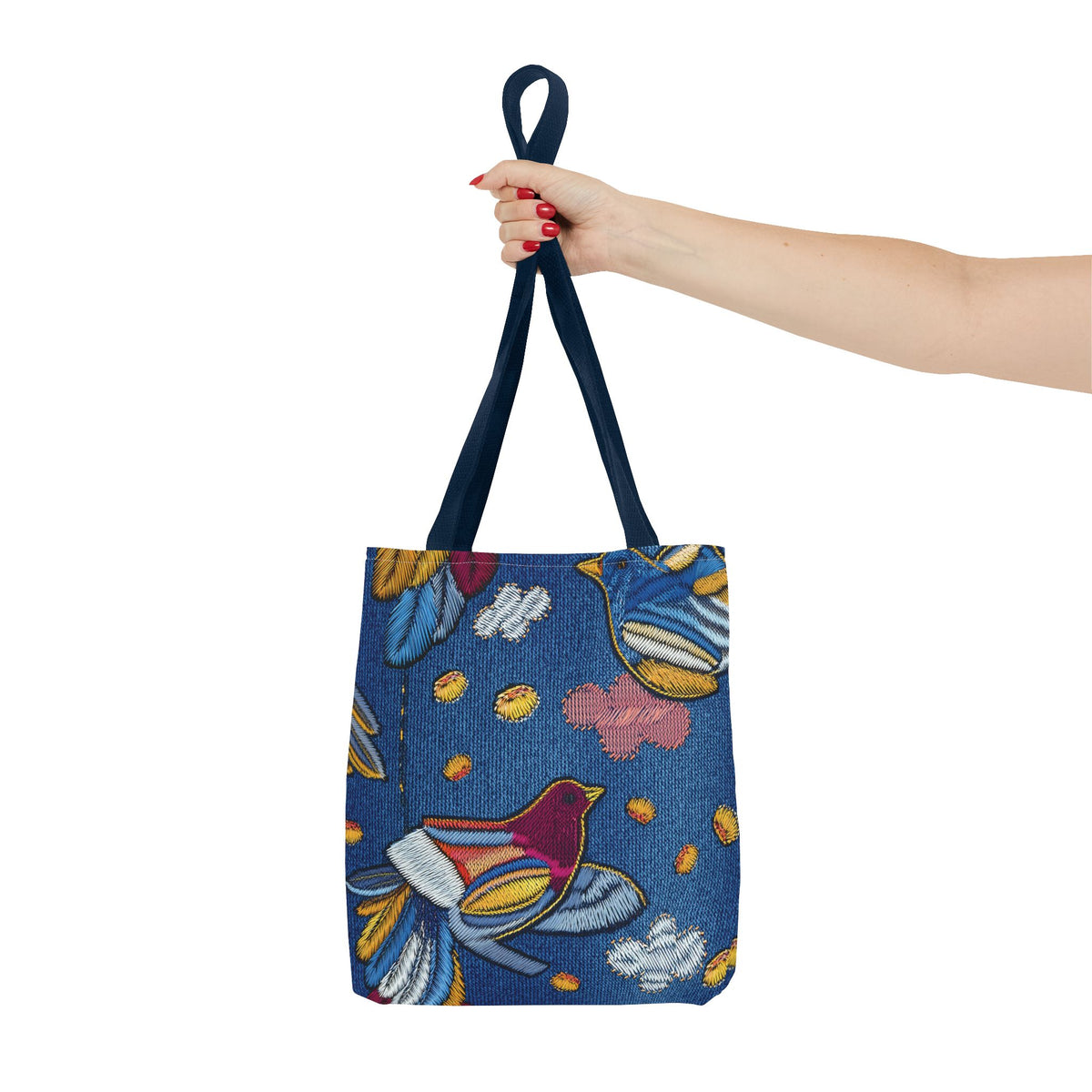 Denim Fabric Imitation Print Unisex Canvas Bag Poly Spun 3 Sizes Tote Bag 194-7