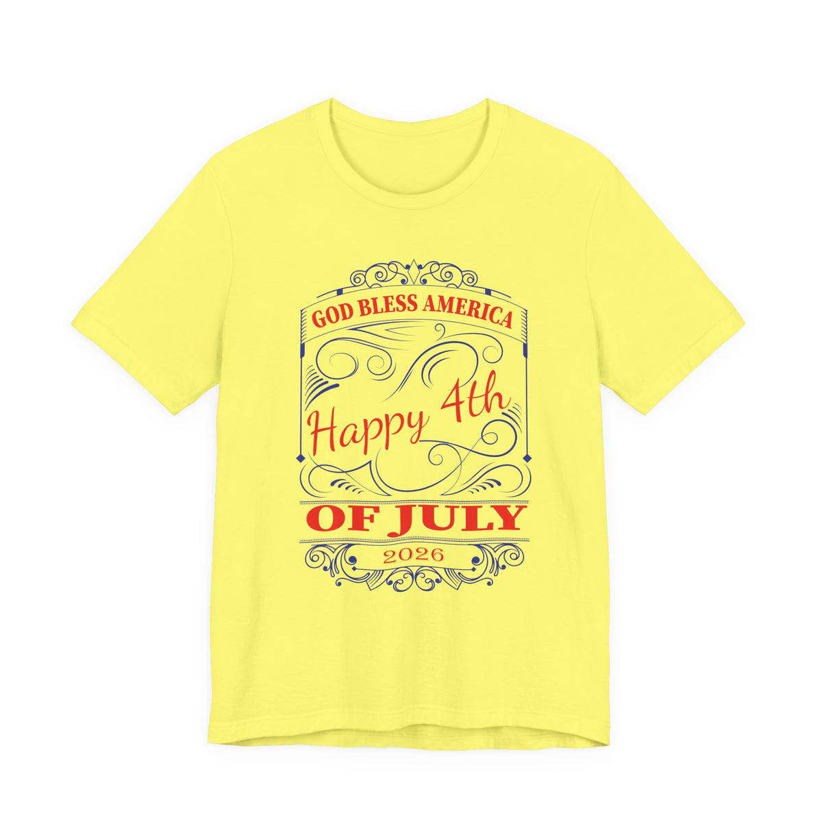 God Bless America Happy 4th of July 2026 T-Shirt Patriotic Independence Day Unisex Cotton Tee 010
