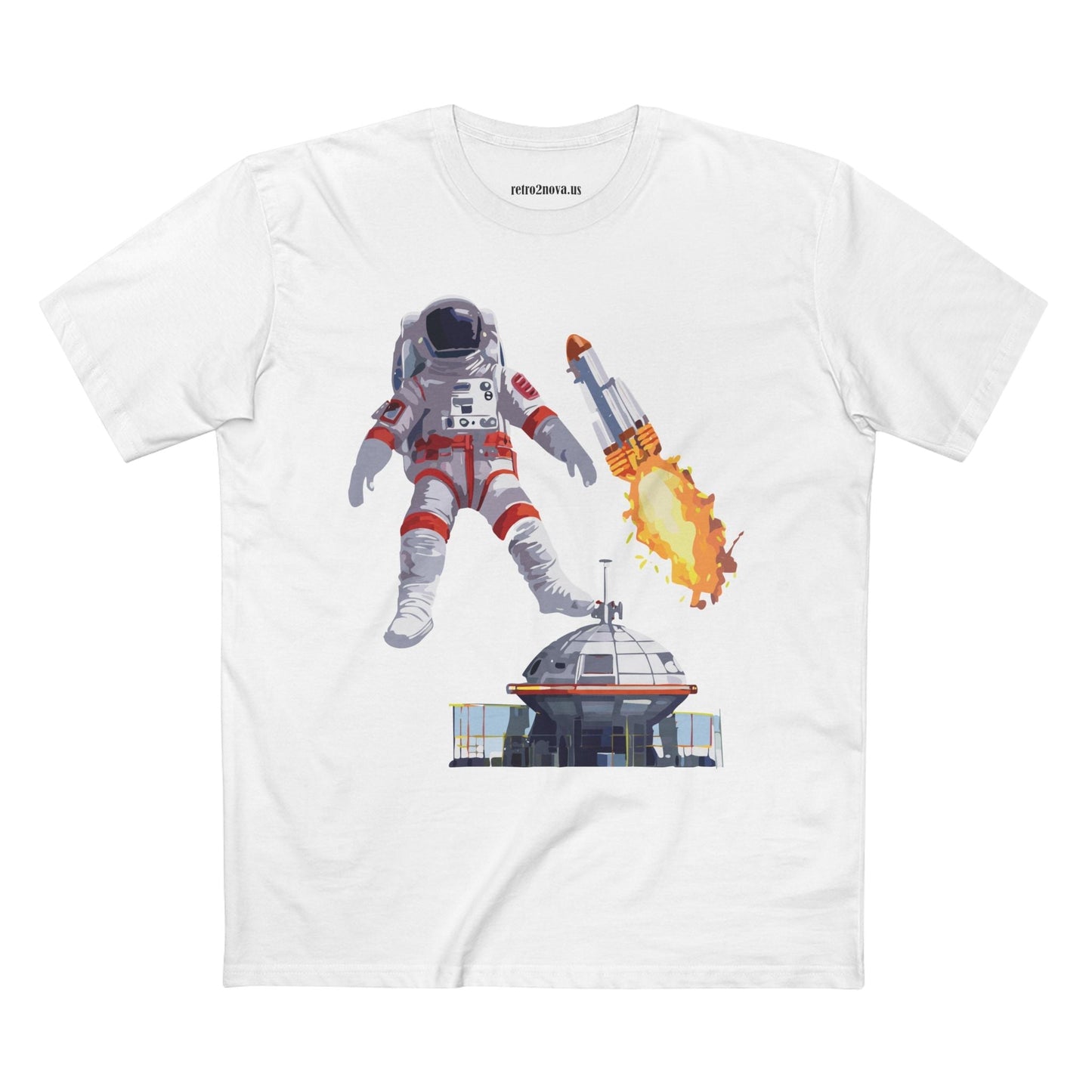 Cosmos Astronaut Shirt Unisex Premium Cotton Tee With Original Art Design Retro2Nova Collection