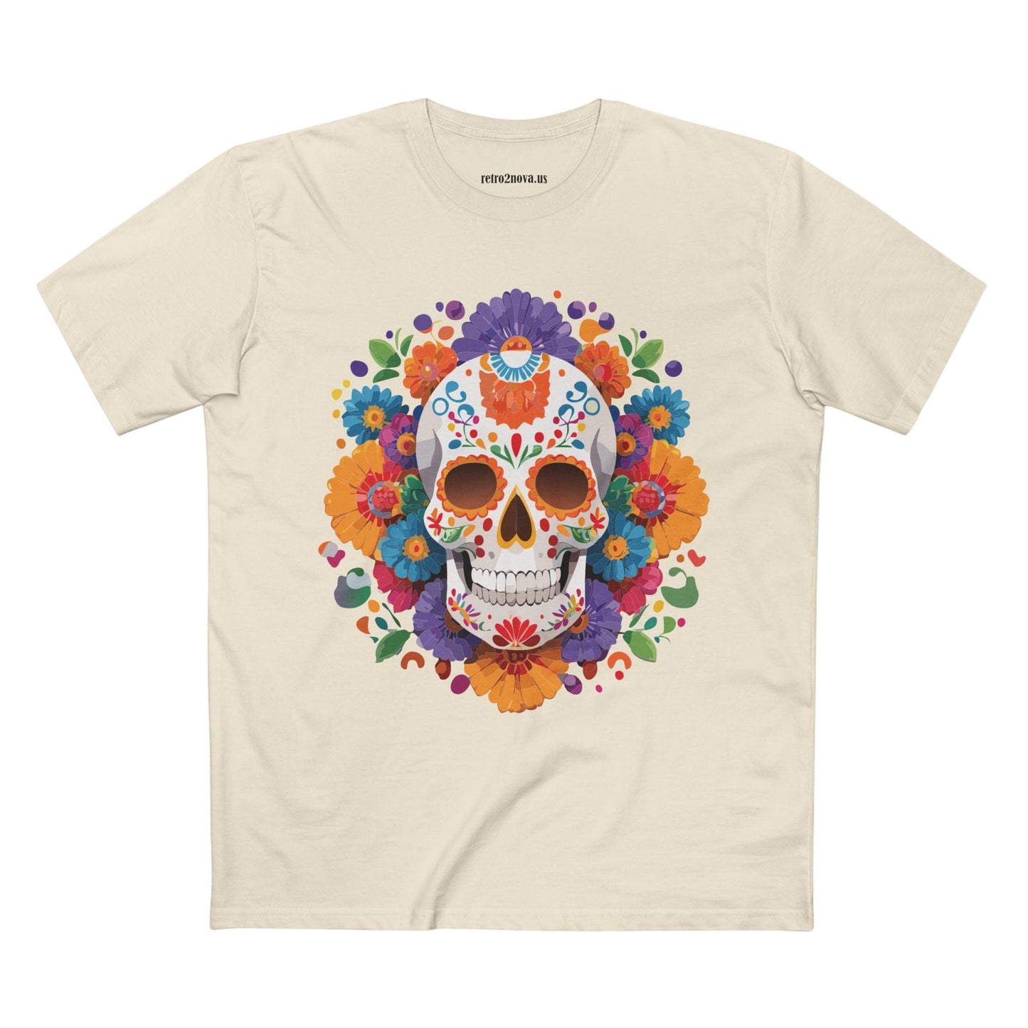 Skull Shirt Unisex Skeleton Tee Premium Cotton Art Design Original By Retro2Nova Artwork