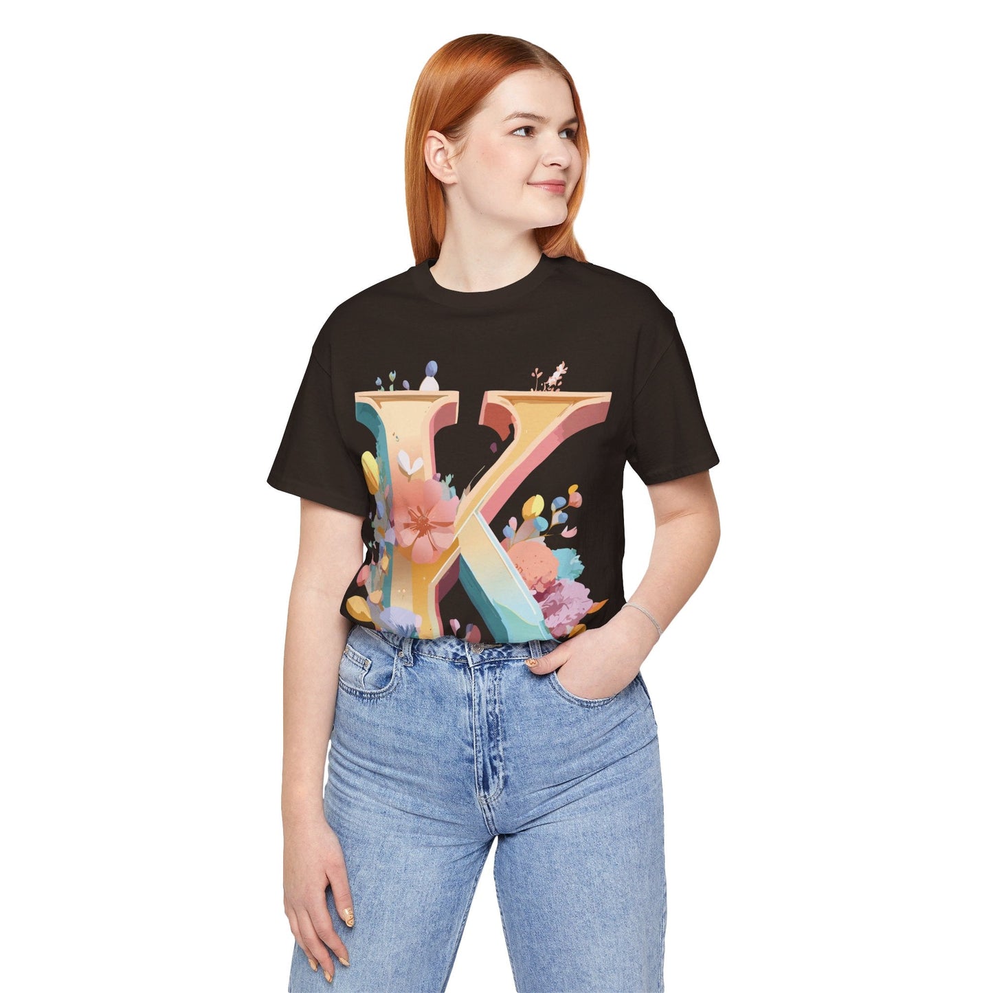 Unisex Letter K Graphic Tee By Adelpha Vintage Inspired Artwork Short Sleeve Shirt