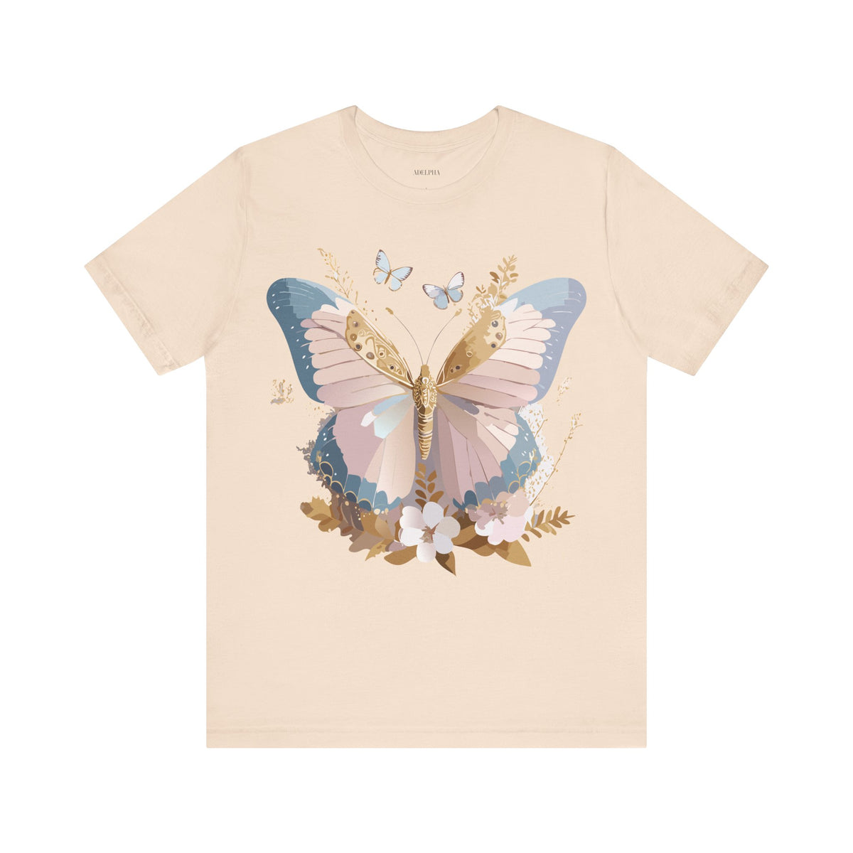 Butterfly Graphic Unisex Cotton Bella+Canvas Tee with Art Design n04