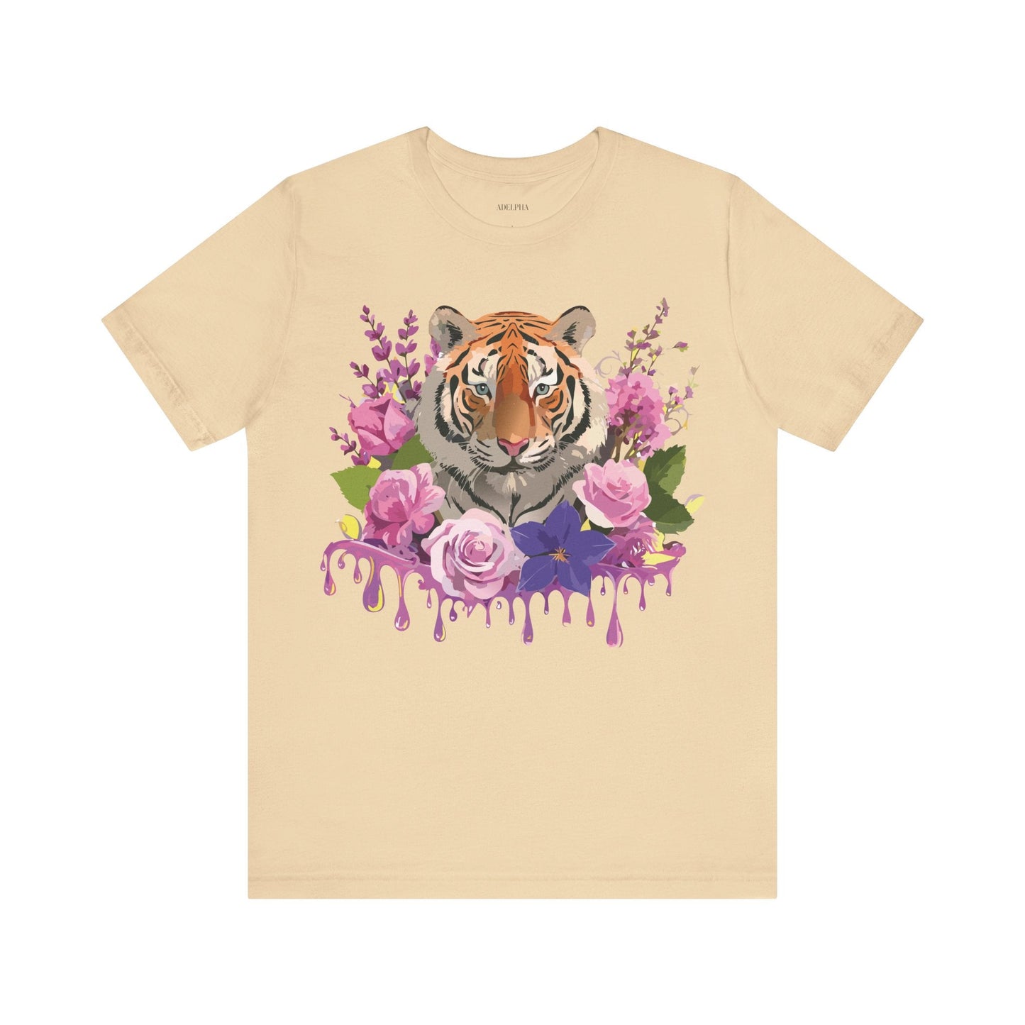 Tiger Graphic Tee Unisex Short Sleeve Vintage Inspired Art Design By Adelpha Premium
